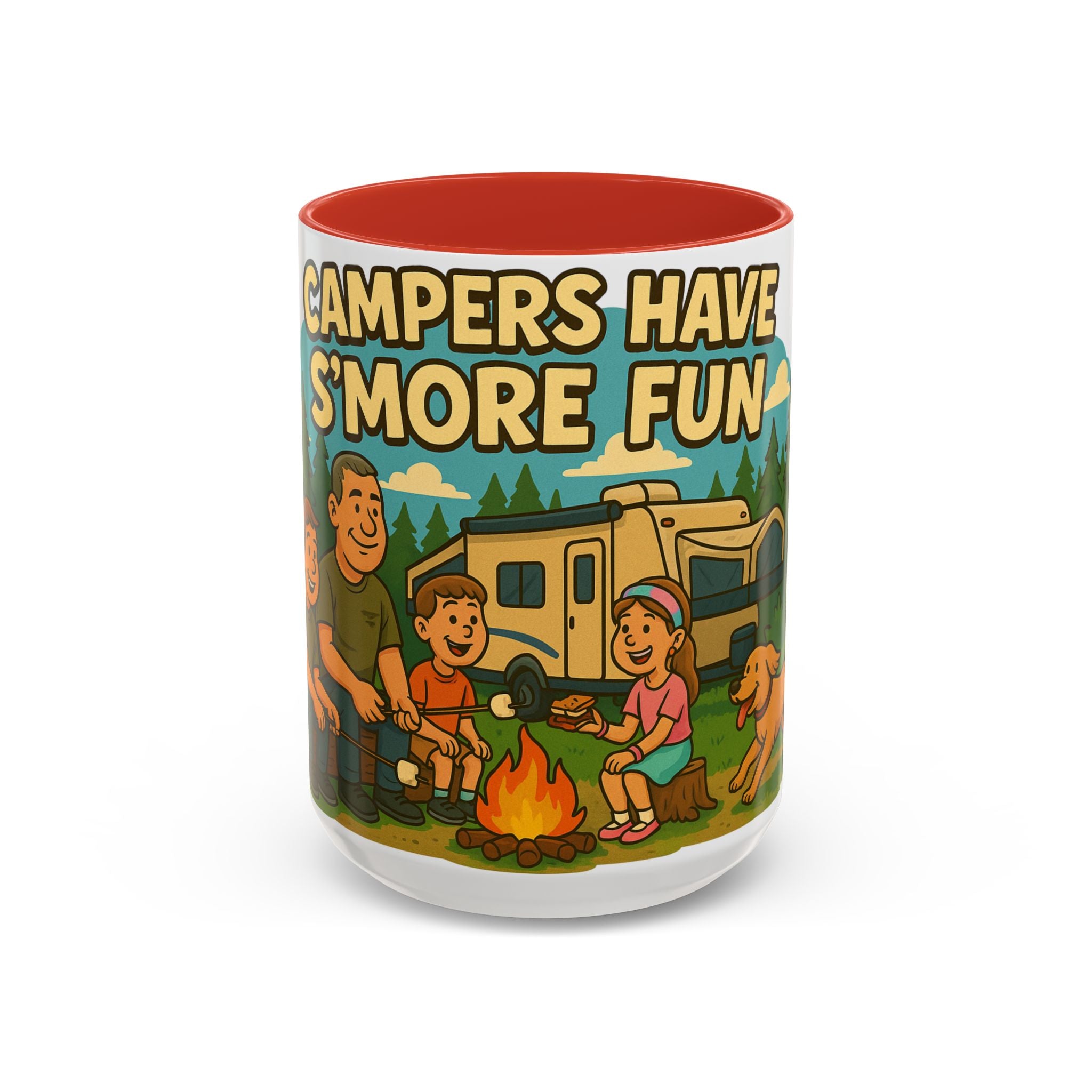 Campfire Adventure Mug - 'Campers Have S'more Fun', Outdoor Coffee Cup for Camping Lovers, Gifts for Nature Enthusiasts, S'mores Jokes