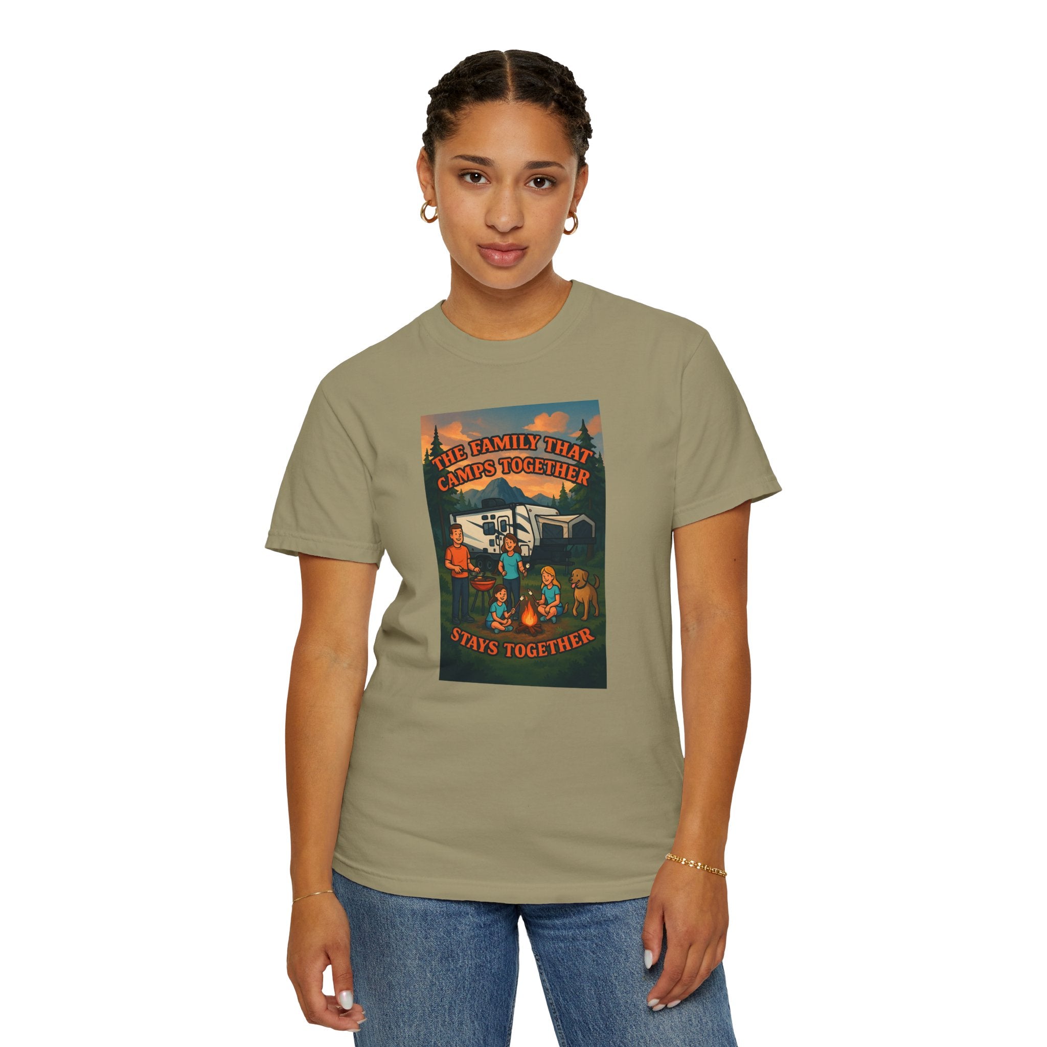 Family Camping T-shirt, Casual Outdoor Tee, Perfect for Family Gatherings, Summer Camp, Gift for Outdoor Lovers, Relaxed Fit Tee