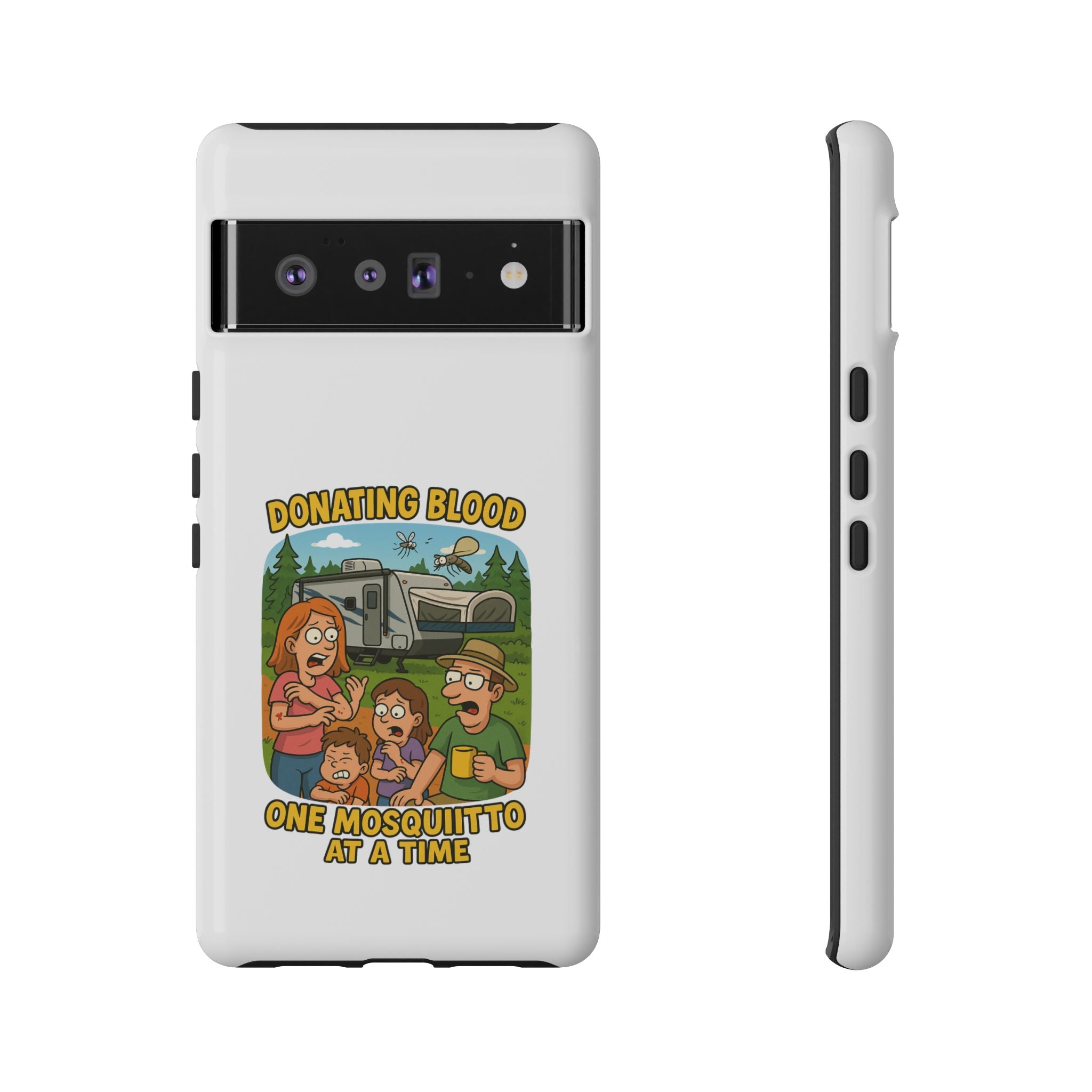 Humorous Phone Case - Donating Blood Mosquito Design, Funny Gift for Nurses, Outdoor Lovers, Eco-Friendly Gift, Summer Fun
