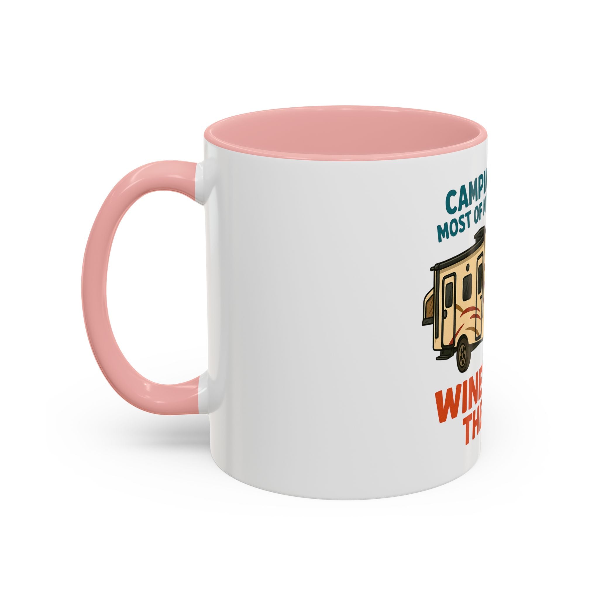 Camping Coffee Mug - Wine Solves the Rest - Fun Camper Mug for Nature Lovers, Gift for Adventurers, Travel Mug, Coffee Lover's Gift