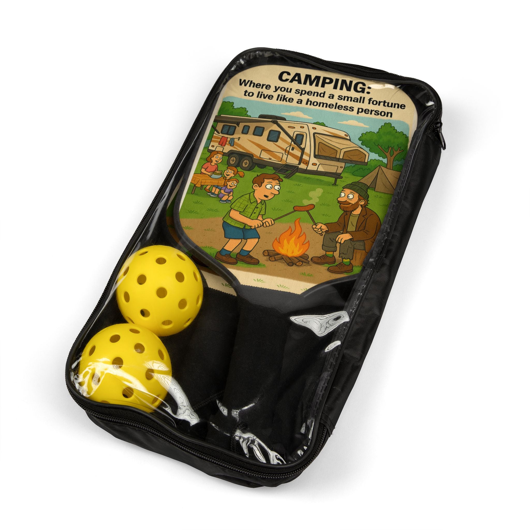 Pickleball Paddle Set - Funny Camping Theme, Outdoor Game Gear, Ideal Gift for Campers & Pickleball Enthusiasts, Unique Sports [...]