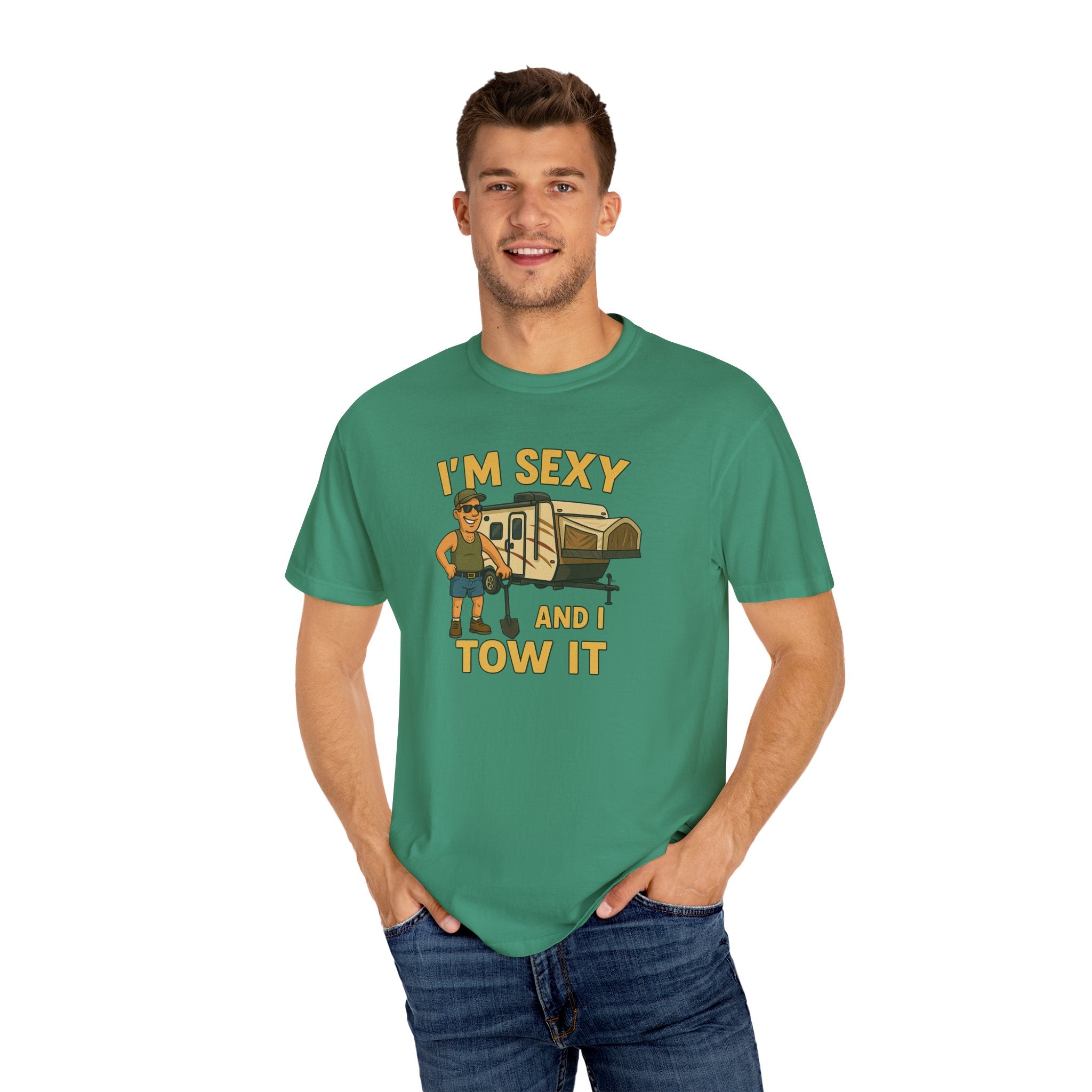 Playful Camping T-Shirt, I'm Sexy and I Tow It Tee, Unisex Outdoor Shirt, Funny Gift for RV Lovers, Travel T-Shirt, Casual Summer Wear