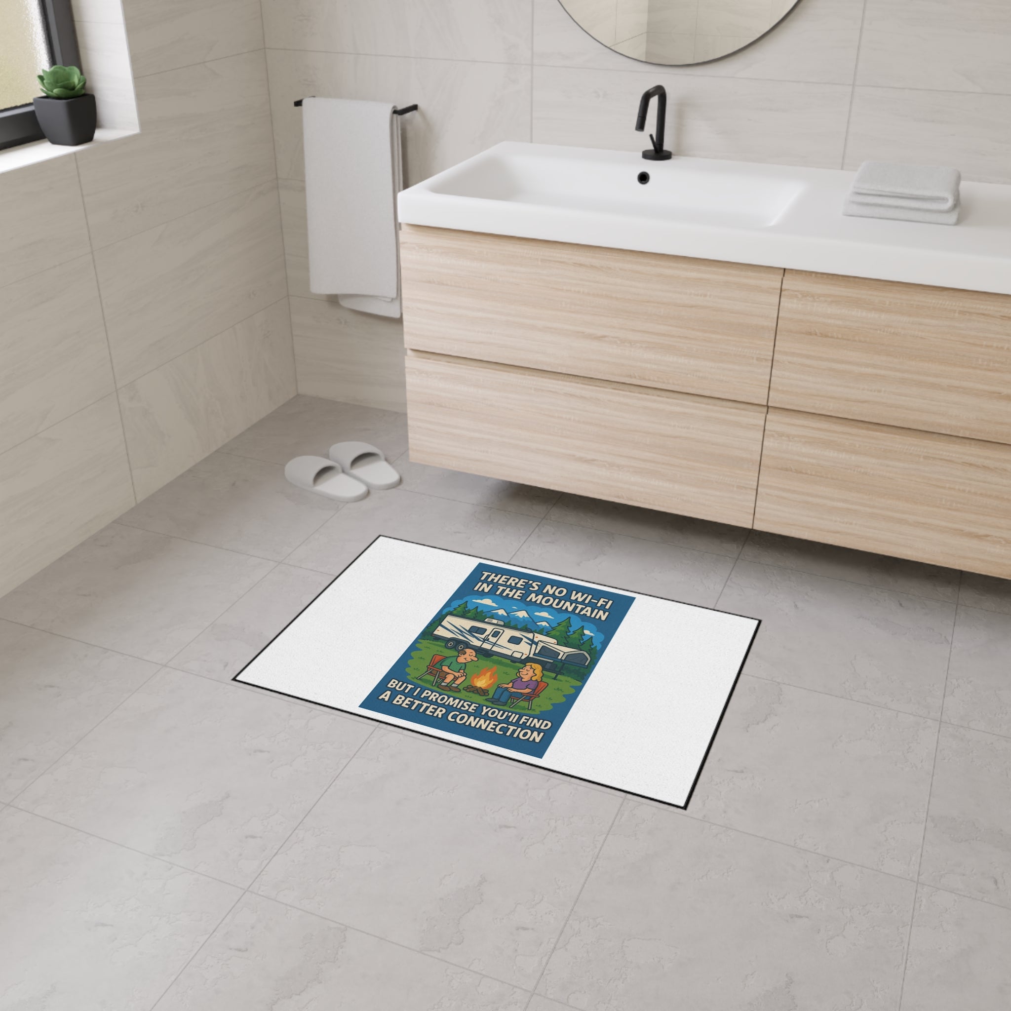 Camping Enthusiast Floor Mat, Retro Outdoor Rug, RV Decor, Campfire Mat, Gift for Nature Lovers, Cozy Cabin Accessory