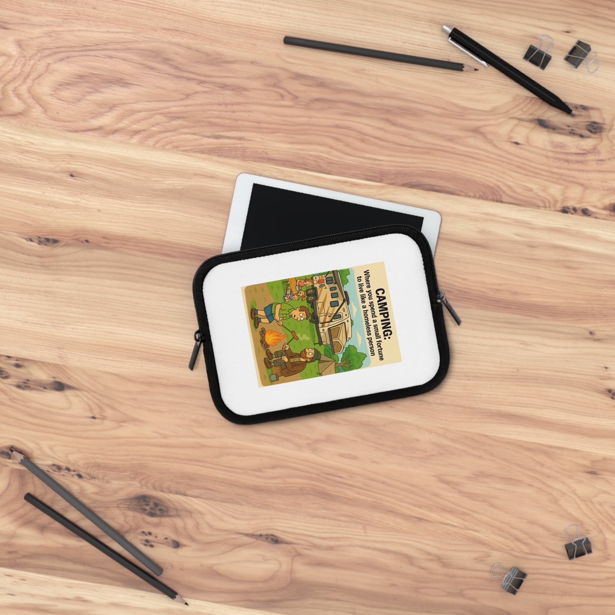 Camping Adventure Laptop Sleeve - Fun Outdoor Design, Computer Case for Nature Lovers, Gift for Campers, Unique Accessories