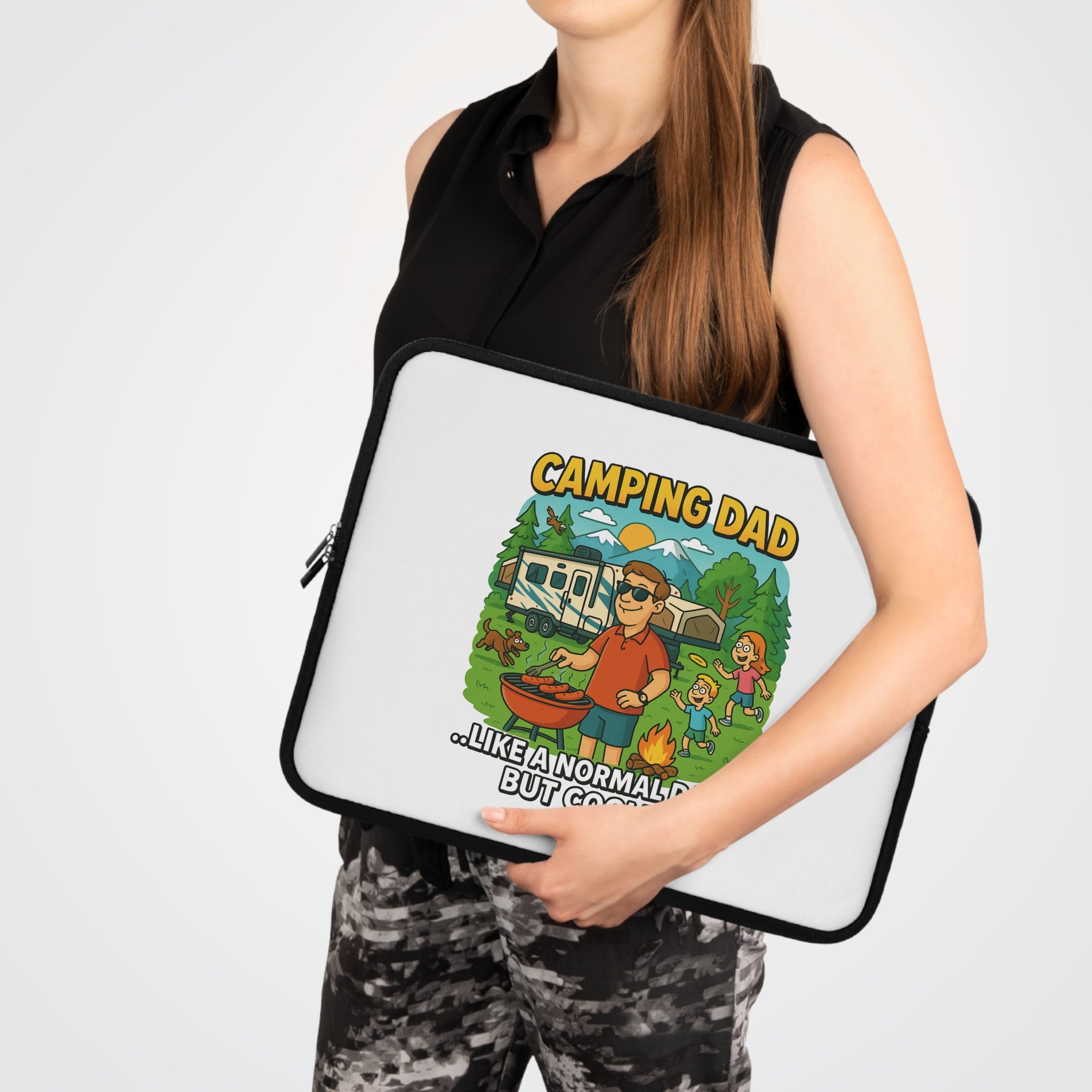 Camping Dad Laptop Sleeve - Fun Gift for Outdoor Enthusiasts