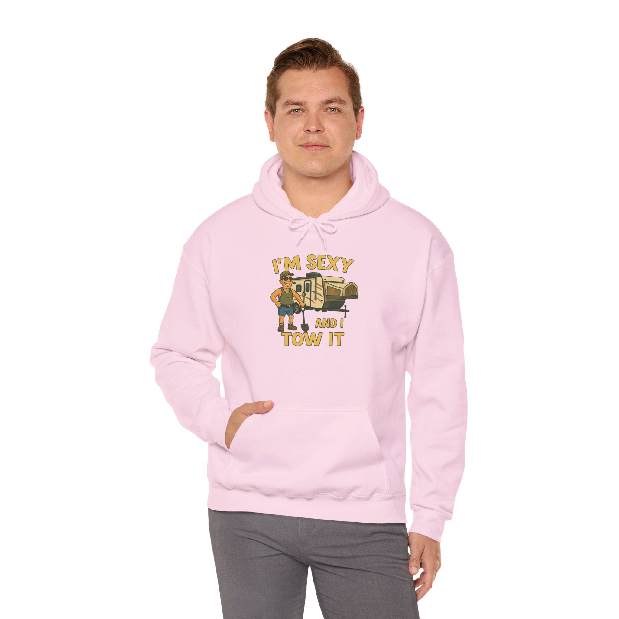 Funny Tow Truck Hoodie, Unisex Heavy Blend Sweatshirt, Gifts for Towing Enthusiasts, Quirky Casual Wear, Humor Apparel, Birthday Gift