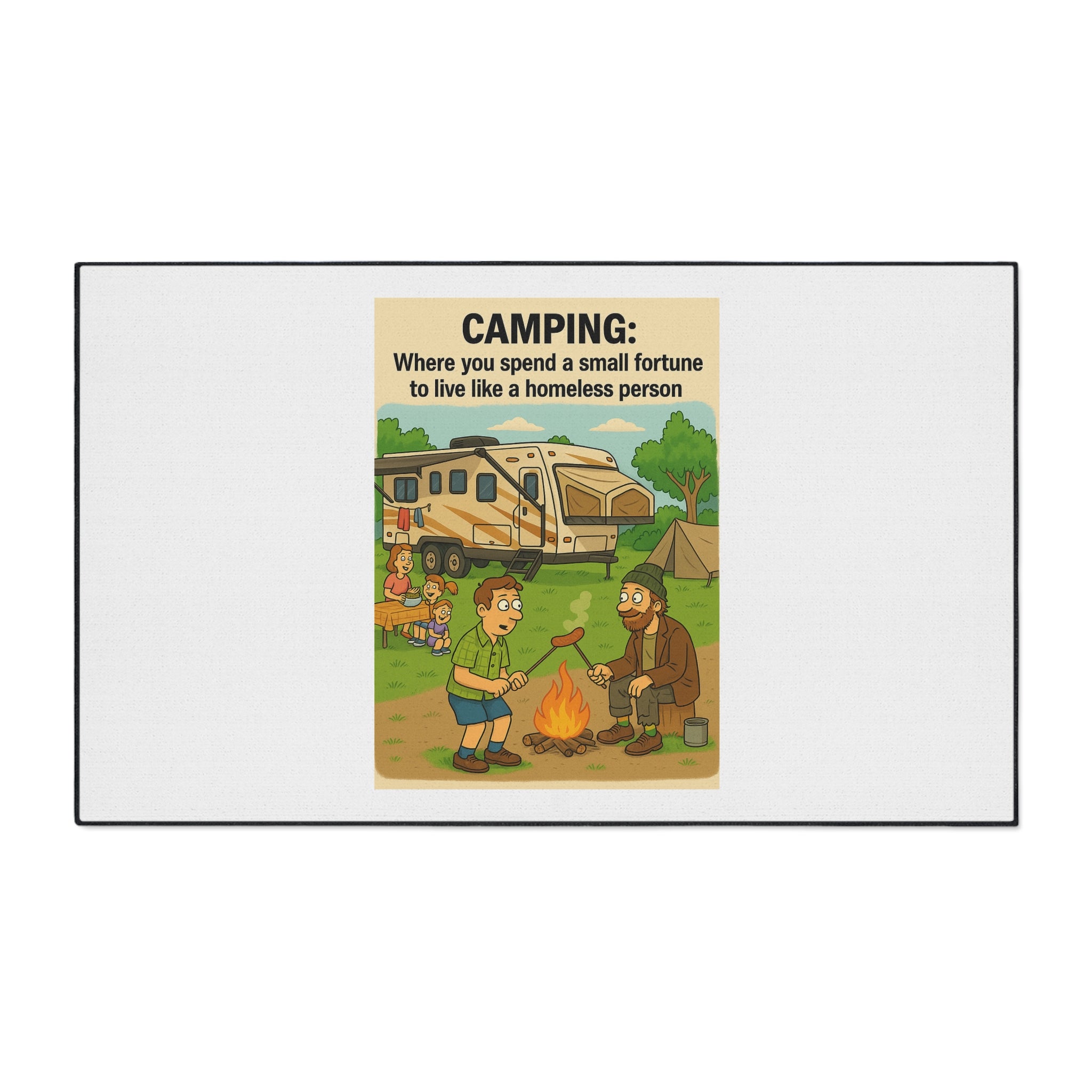 Camping-Themed Heavy Duty Floor Mat | Outdoor Rug, Camping Decor, Funny Home Accessory, RV Mat, Adventure Flooring