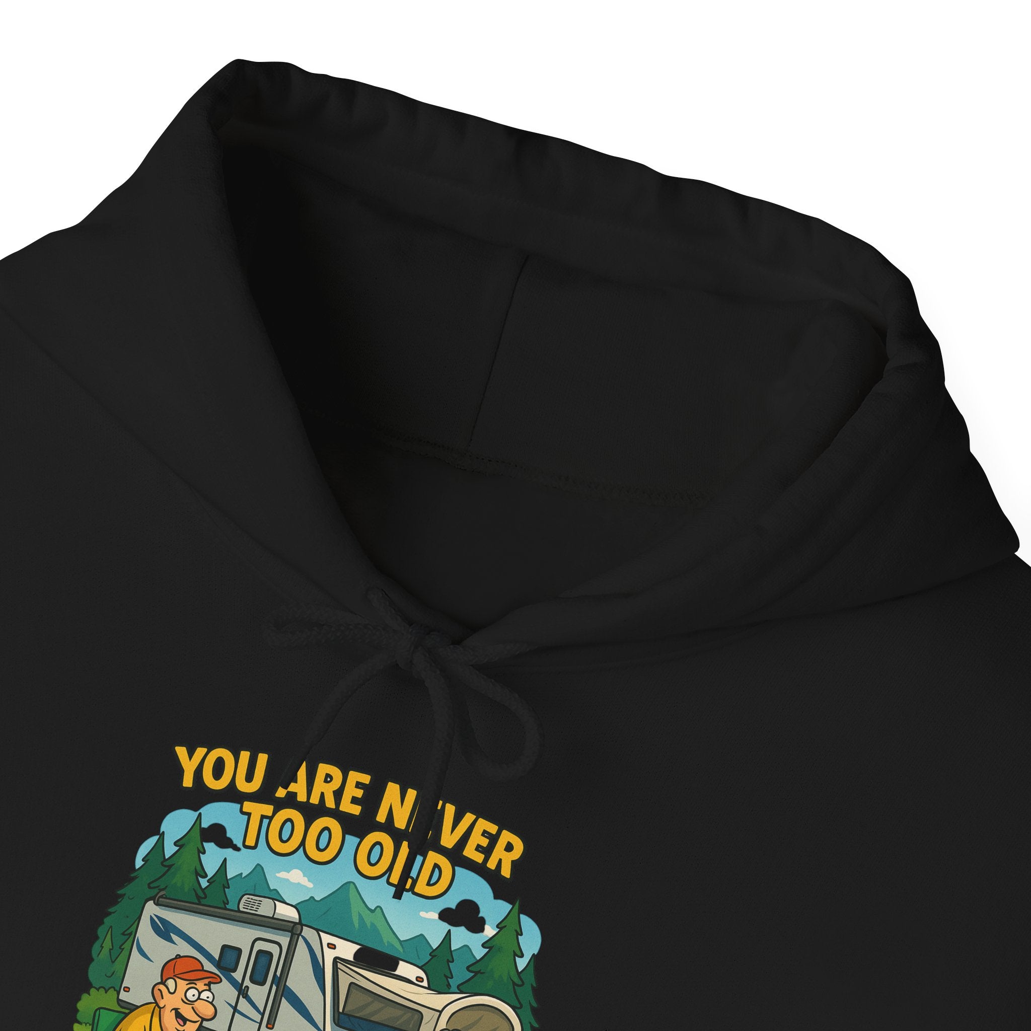 Campfire Adventure Hoodie - 'You Are Never Too Old to Play' Sweatshirt