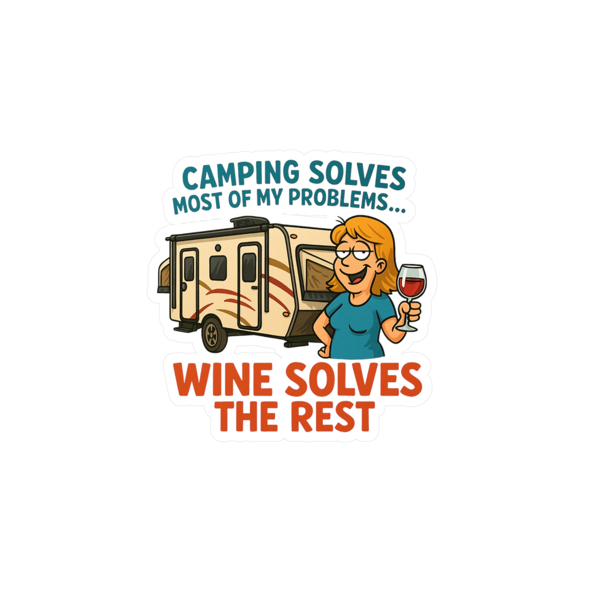 Vinyl Stickers for Camping Lovers, Fun Wine Decals, Outdoor Decor, RV Accessories, Gift for Wine Enthusiasts