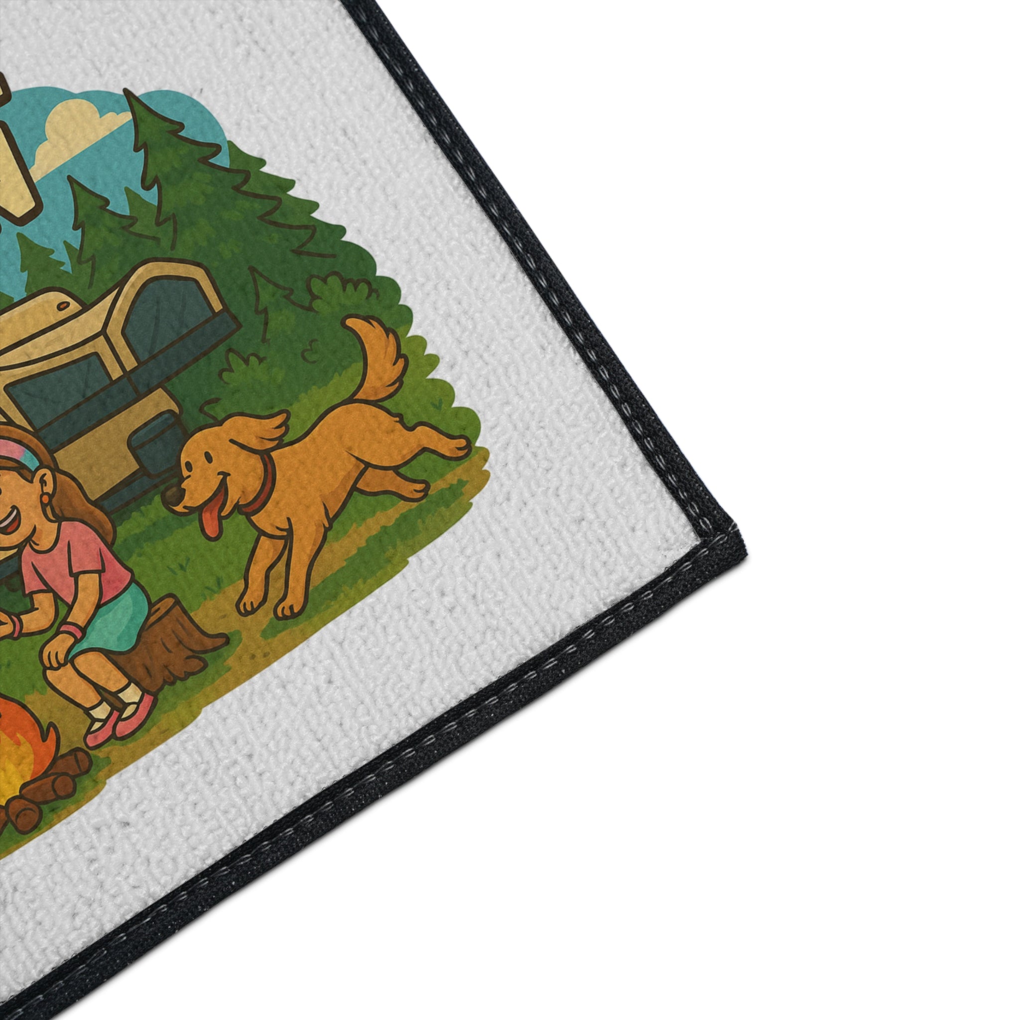 Campfire Fun Floor Mat - Family Camping Decor, Outdoor Rug, S'mores Theme Mat, RV Welcome Mat, Adventurer Gift