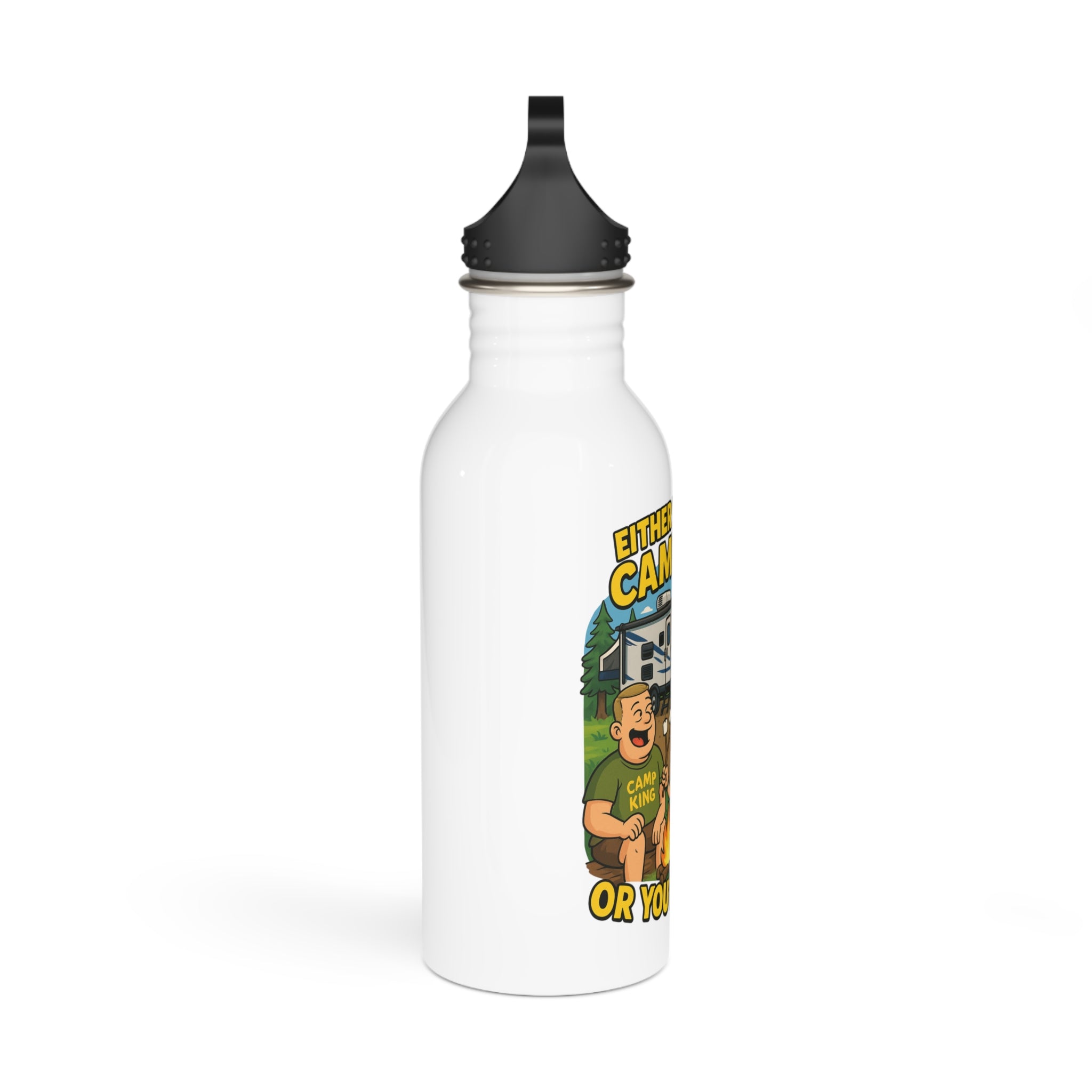 Camping Stainless Steel Water Bottle - Fun Outdoor Adventure Design