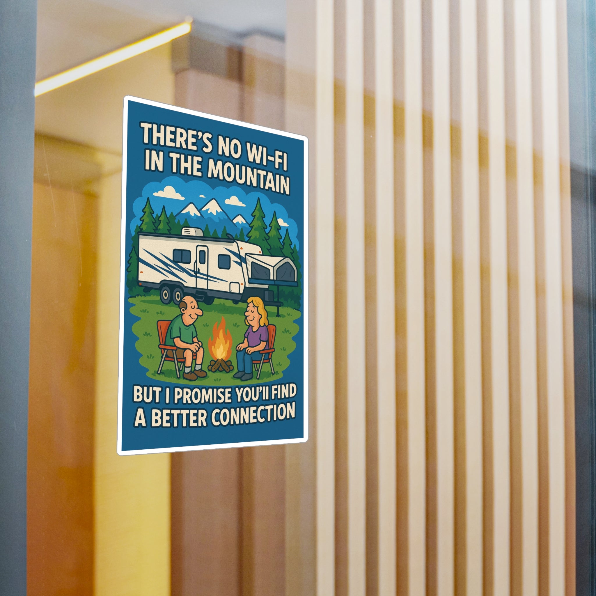 Camping Kiss-Cut Vinyl Decal, Outdoor Adventure Sticker, RV Life Decor, Nature Lover Gift, Fun Campfire Quote