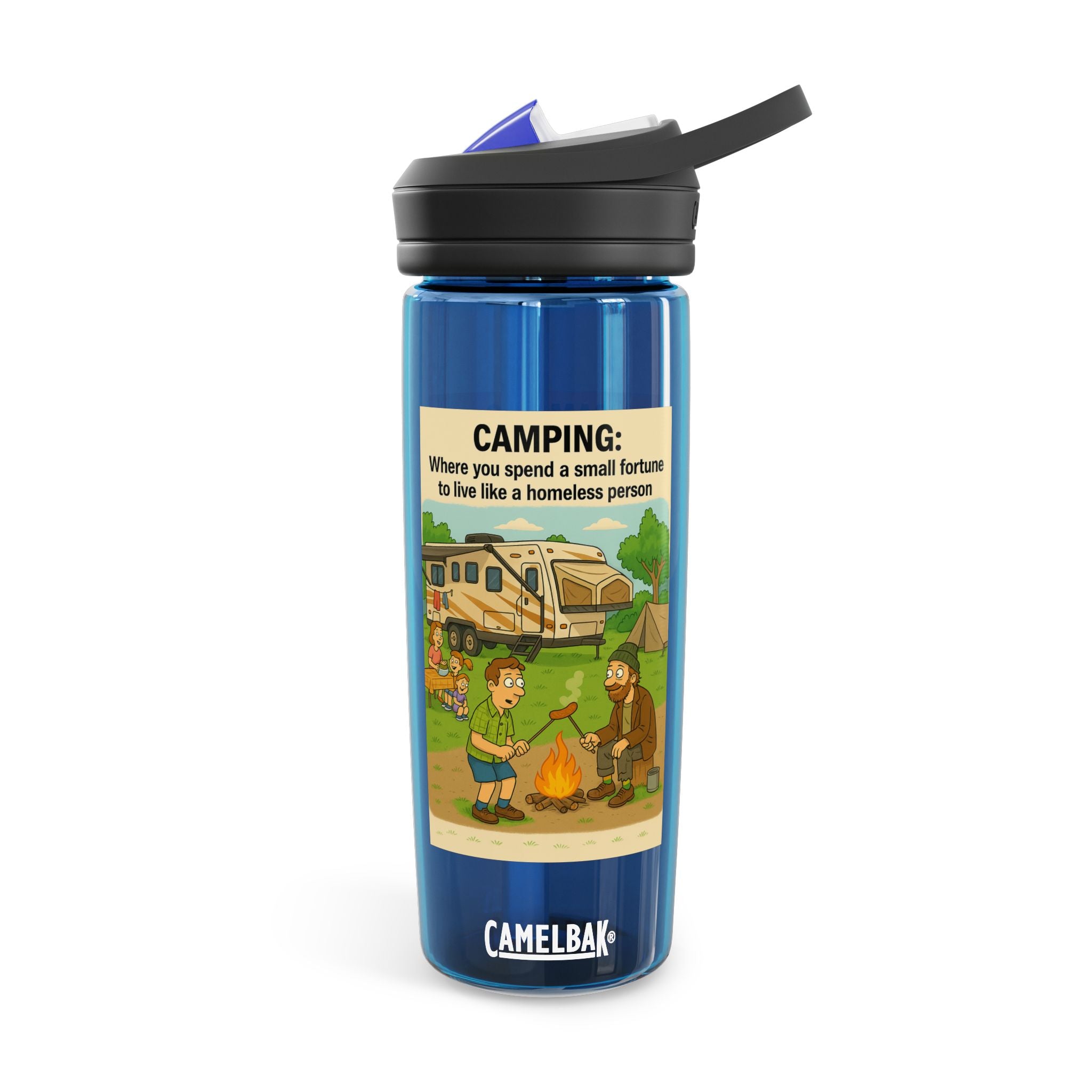 Camping Water Bottle, Funny Outdoor Gift, Hiking Hydration, Adventure Accessory, Eco-friendly Drinkware