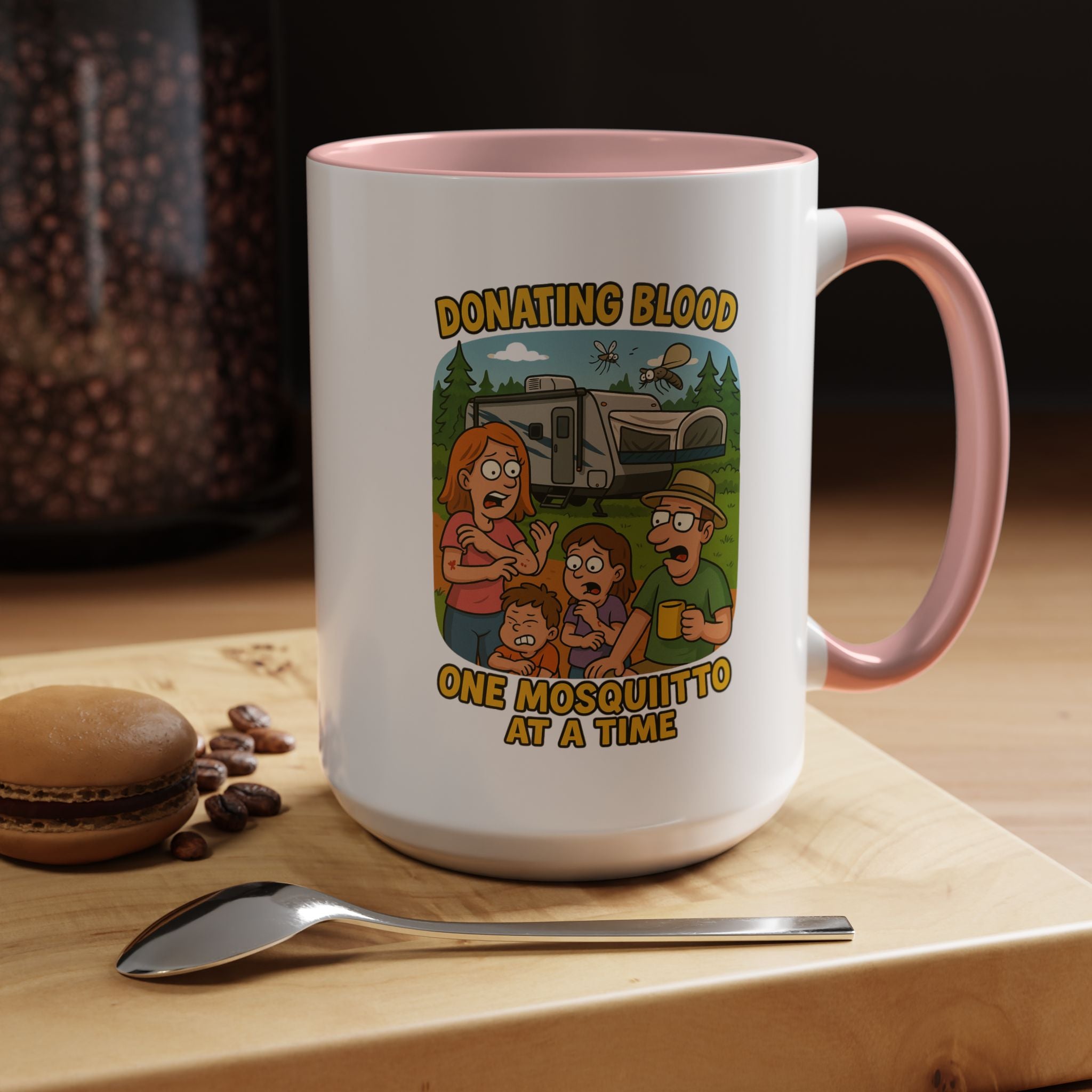 Donating Blood Coffee Mug with Fun Cartoon Design, Unique Gift for Nurses, Healthcare Workers, Humorous Office Mug, Blood Donation Awareness