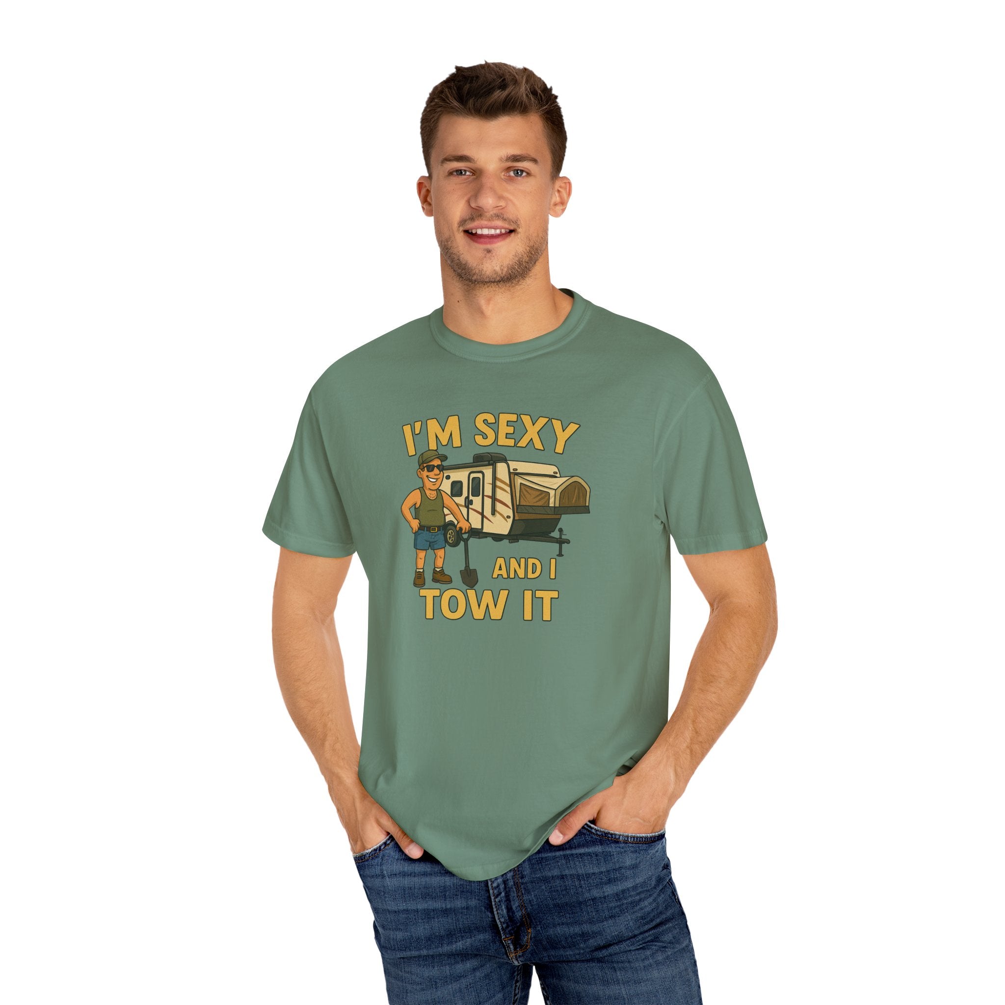 Playful Camping T-Shirt, I'm Sexy and I Tow It Tee, Unisex Outdoor Shirt, Funny Gift for RV Lovers, Travel T-Shirt, Casual Summer Wear