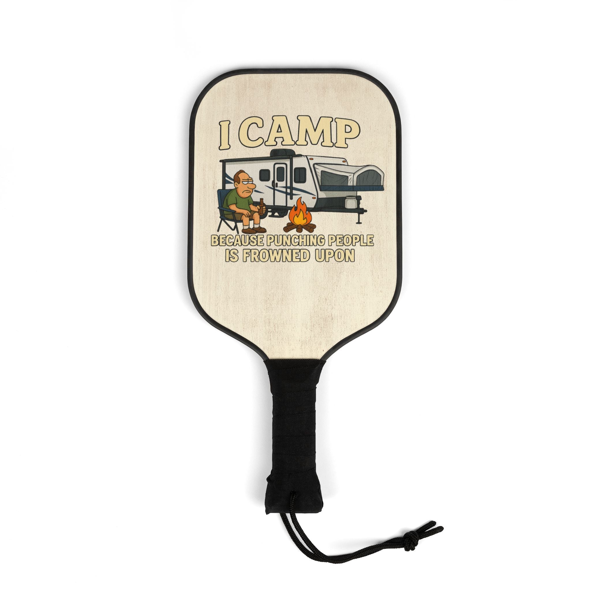 Camping Pickleball Set - Fun Outdoor Game Kit with 'I Camp' Design
