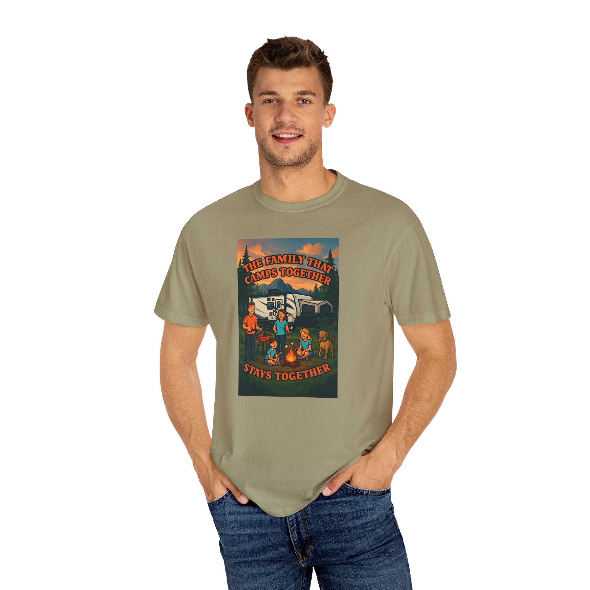 Family Camping T-shirt, Casual Outdoor Tee, Perfect for Family Gatherings, Summer Camp, Gift for Outdoor Lovers, Relaxed Fit Tee