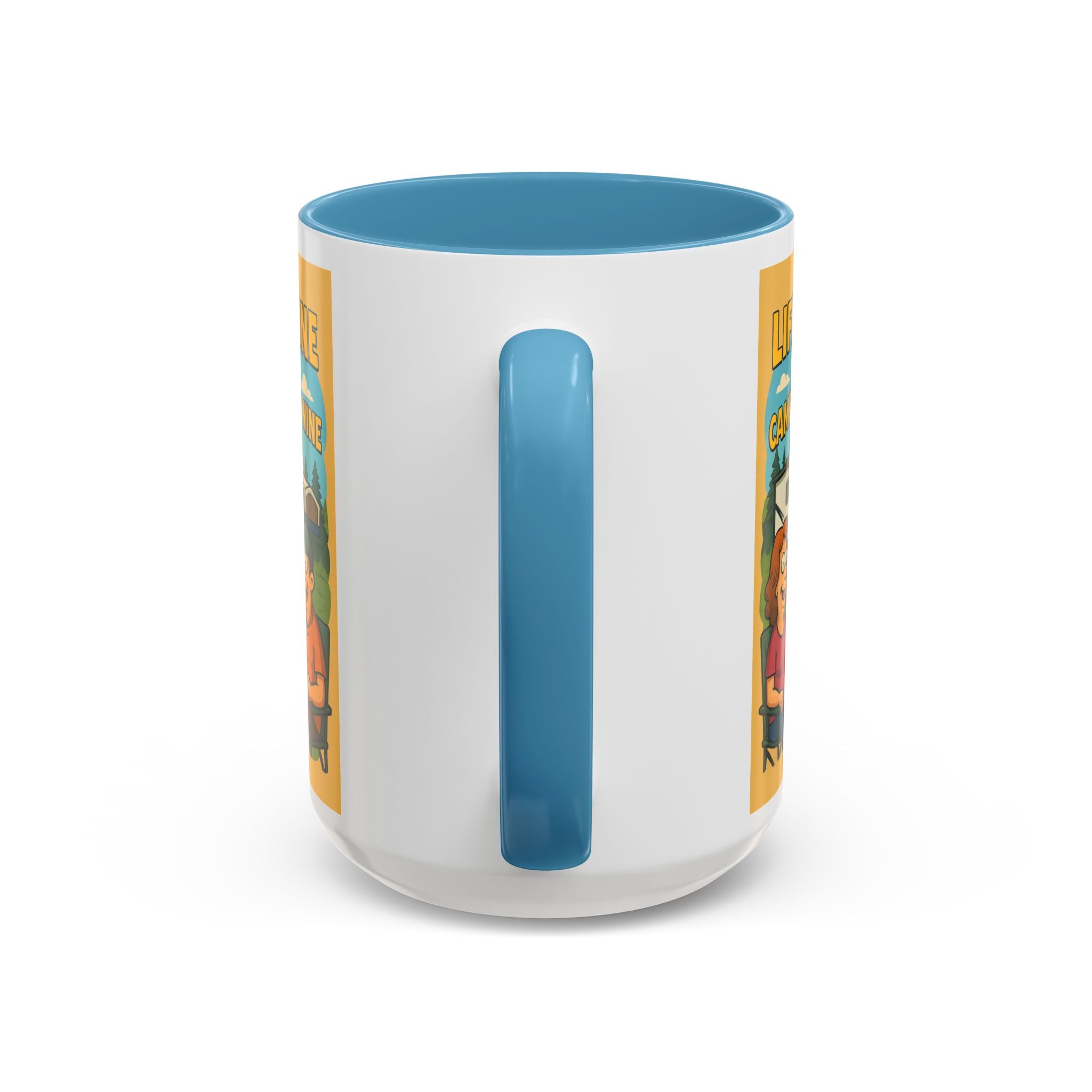 Life is fine with camping and wine Hybrid Camper Coffee Mug (11, 15oz)