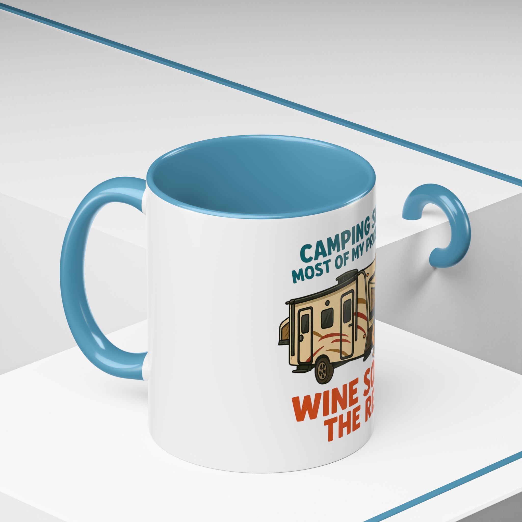 Camping Coffee Mug - Wine Solves the Rest - Fun Camper Mug for Nature Lovers, Gift for Adventurers, Travel Mug, Coffee Lover's Gift