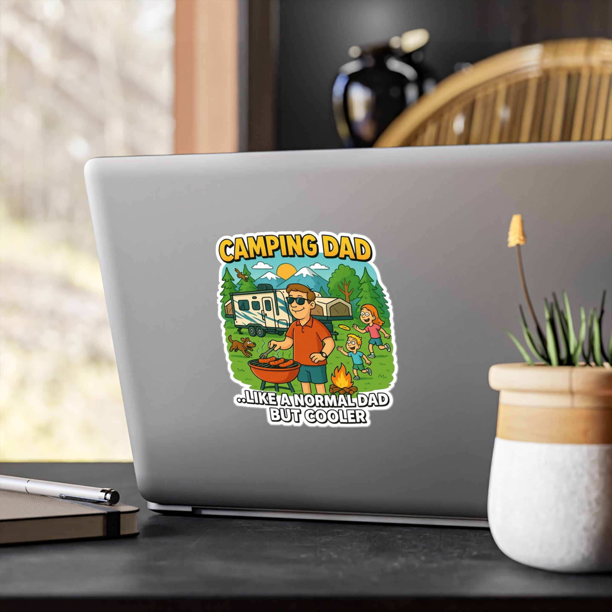 Cool Camping Dad Vinyl Decal - Perfect for Fathers Day and Outdoor Enthusiasts