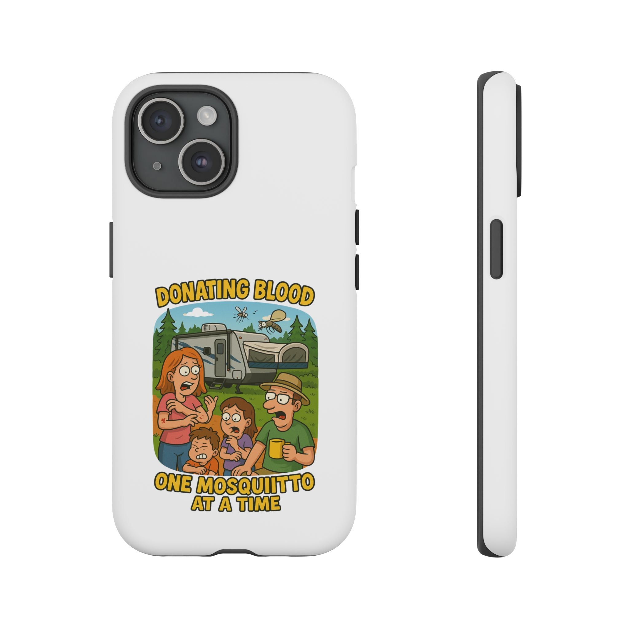 Humorous Phone Case - Donating Blood Mosquito Design, Funny Gift for Nurses, Outdoor Lovers, Eco-Friendly Gift, Summer Fun