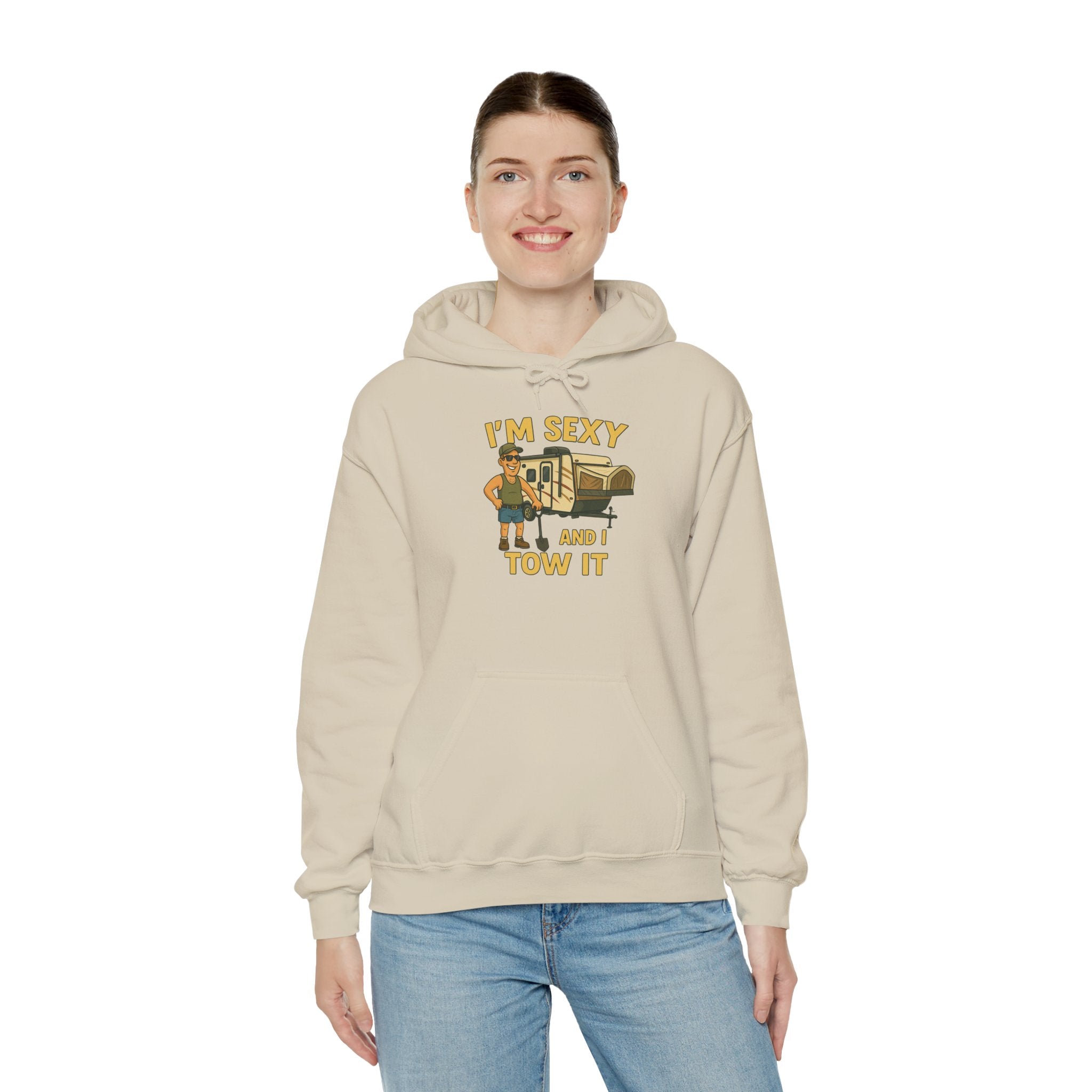 Funny Tow Truck Hoodie, Unisex Heavy Blend Sweatshirt, Gifts for Towing Enthusiasts, Quirky Casual Wear, Humor Apparel, Birthday Gift