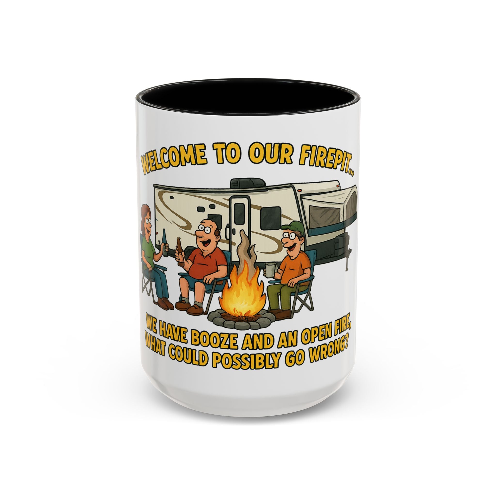 Cozy Firepit Mug | Ideal for Camping Lovers, Humorous Coffee Gifts, Outdoor Gatherings, Funny Kitchen Decor, Welcome Party Accessories