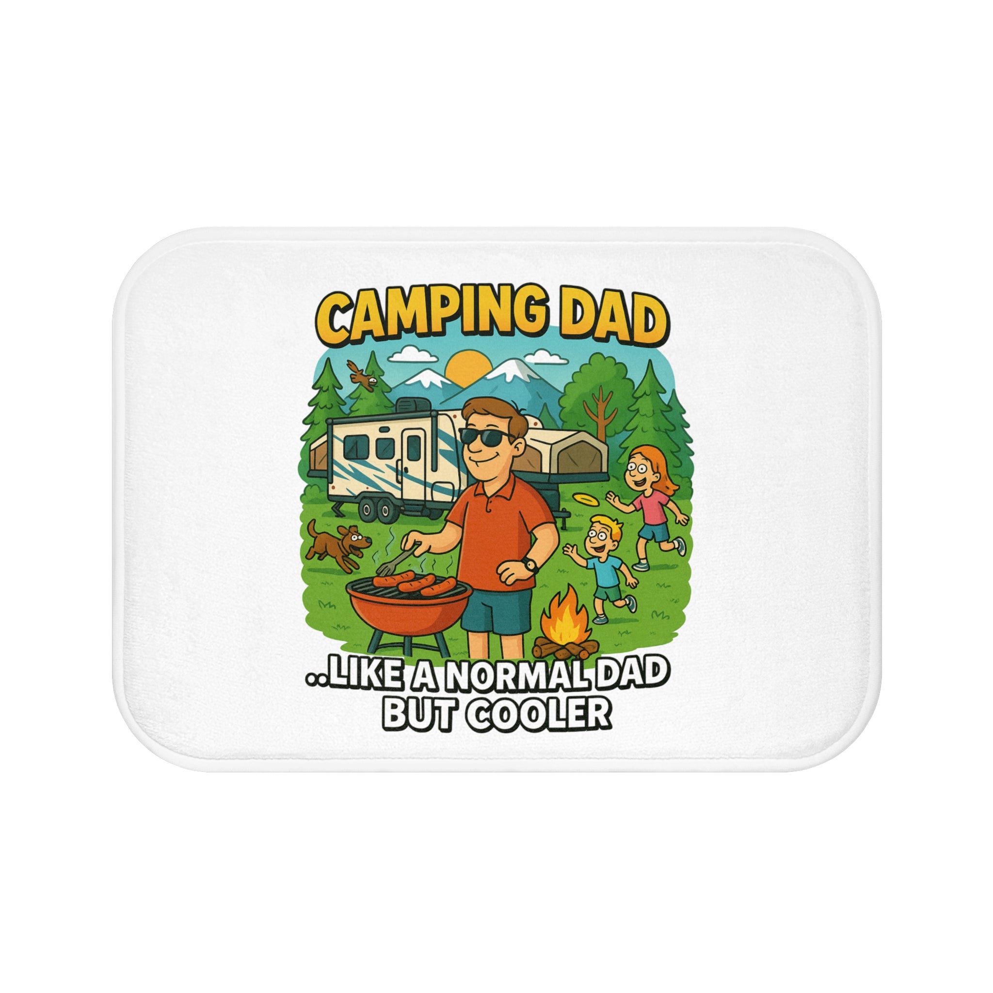 Camping Dad Bath Mat - Fun and Functional Bathroom Decor for Outdoor Enthusiasts