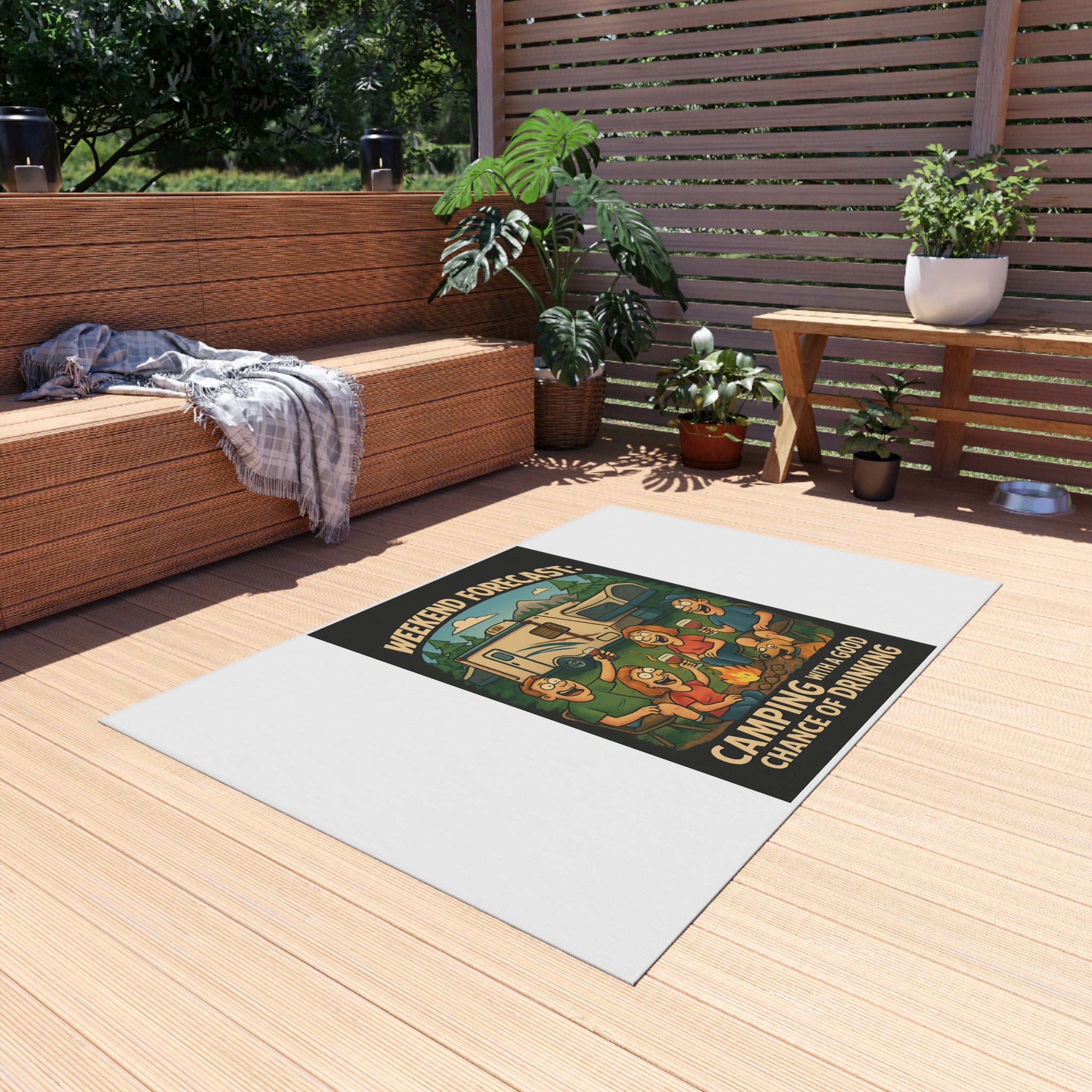 Camping Outdoor Rug with Fun Design, Picnic Mat, Patio Decor, Boho Style, Home & Garden Gift