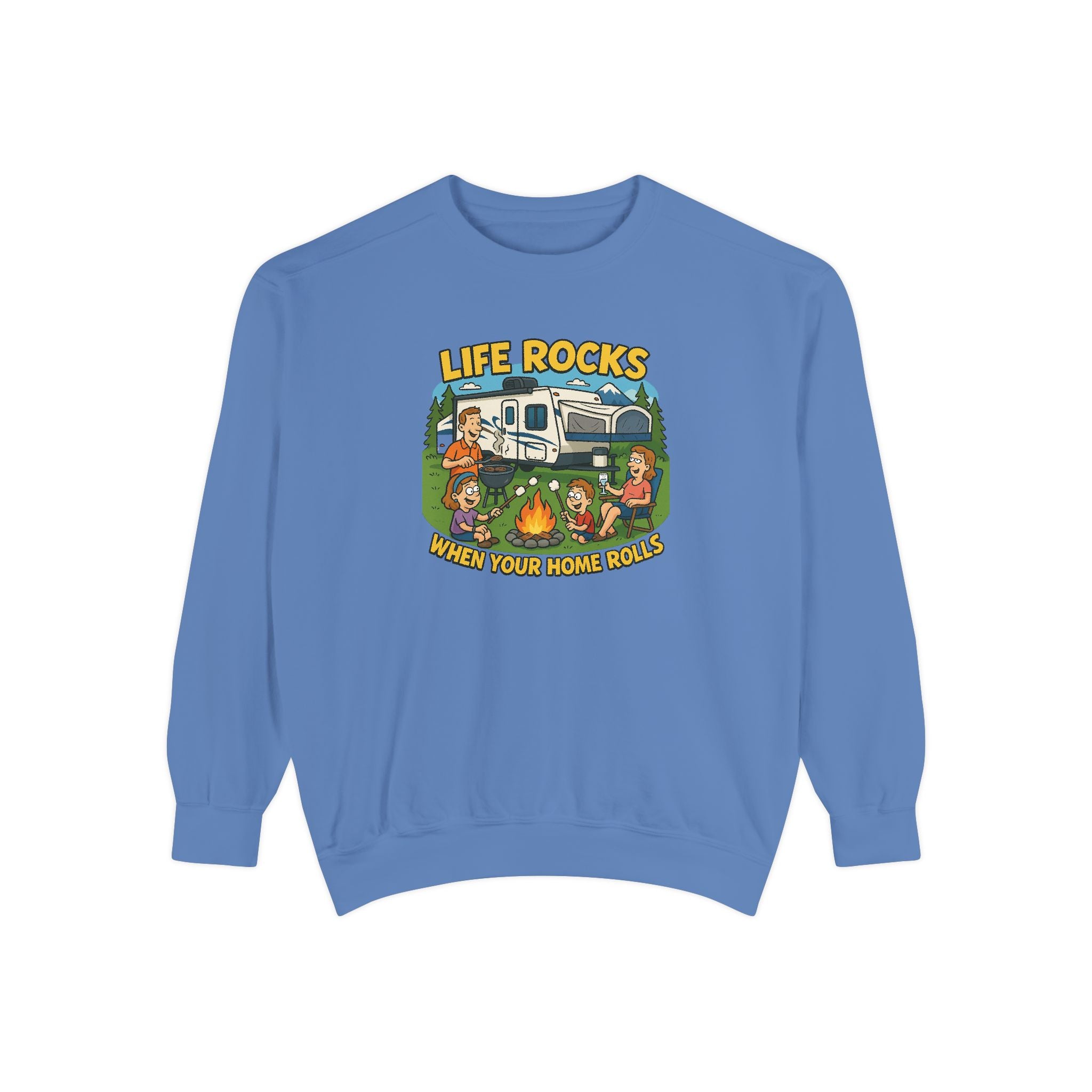 Retro Camping Sweatshirt, Life Rocks Sweater, Unisex Sweatshirt, Vintage RV Sweatshirt, Cozy Outdoor Apparel, Gift for Campers