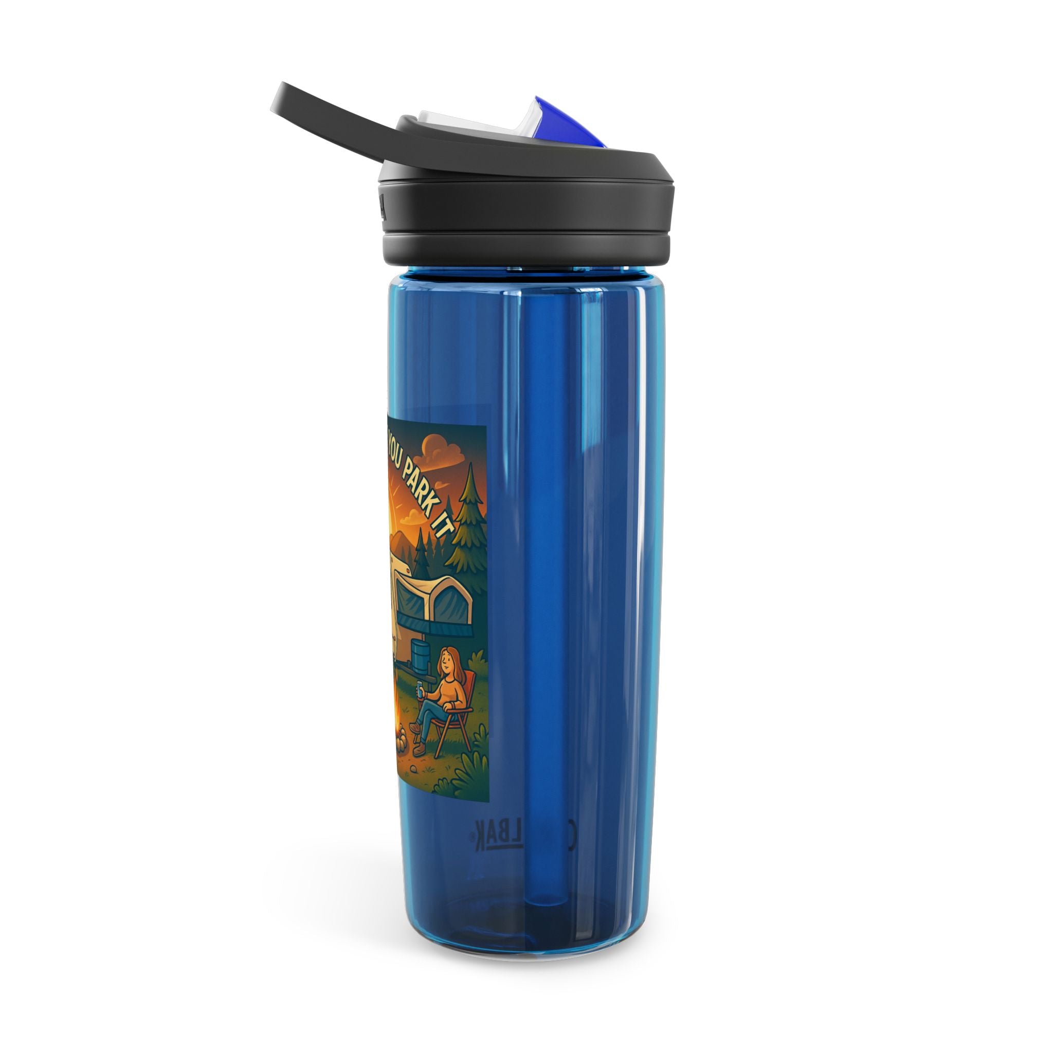 Campfire Adventures Water Bottle, RV Life, Outdoor Fun, Camping Gear, Hydration Bottle, Eco-Friendly Drinking