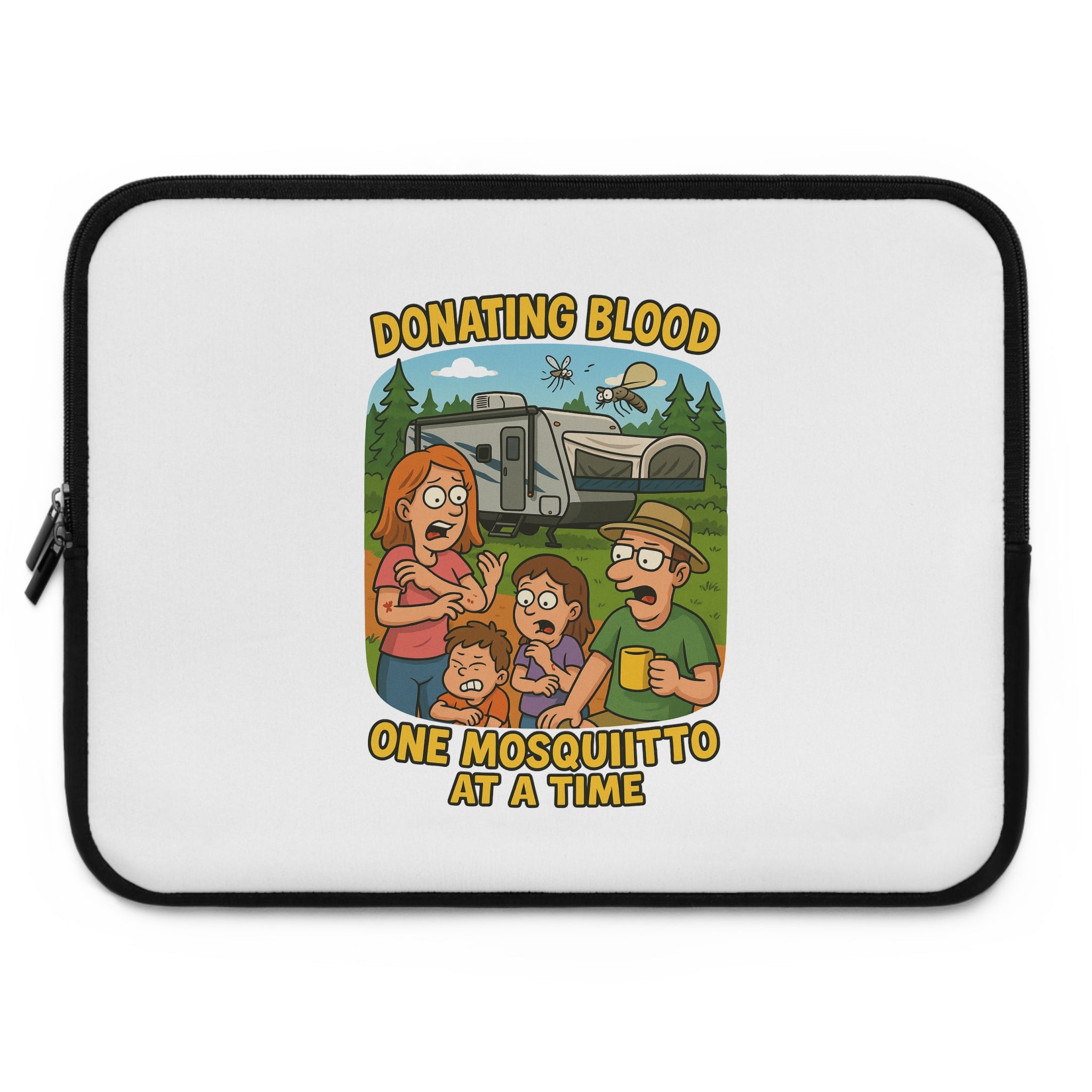 Whimsical Laptop Sleeve featuring Fun Design, Perfect for Students, Donating Blood, Office Use, Gifts, & Eco-Friendly Style