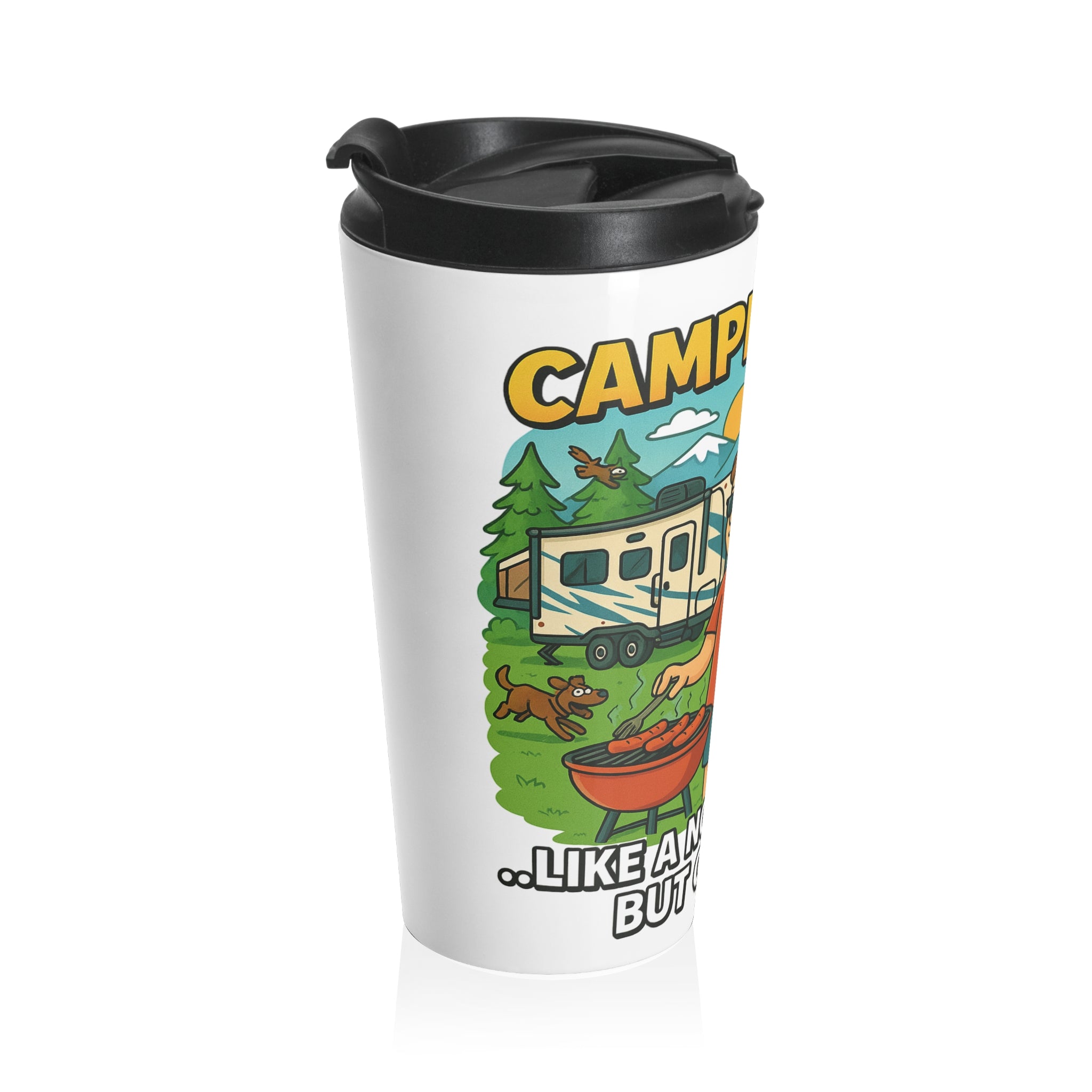 Camping Dad Stainless Steel Travel Mug - Perfect for Outdoor Adventures!