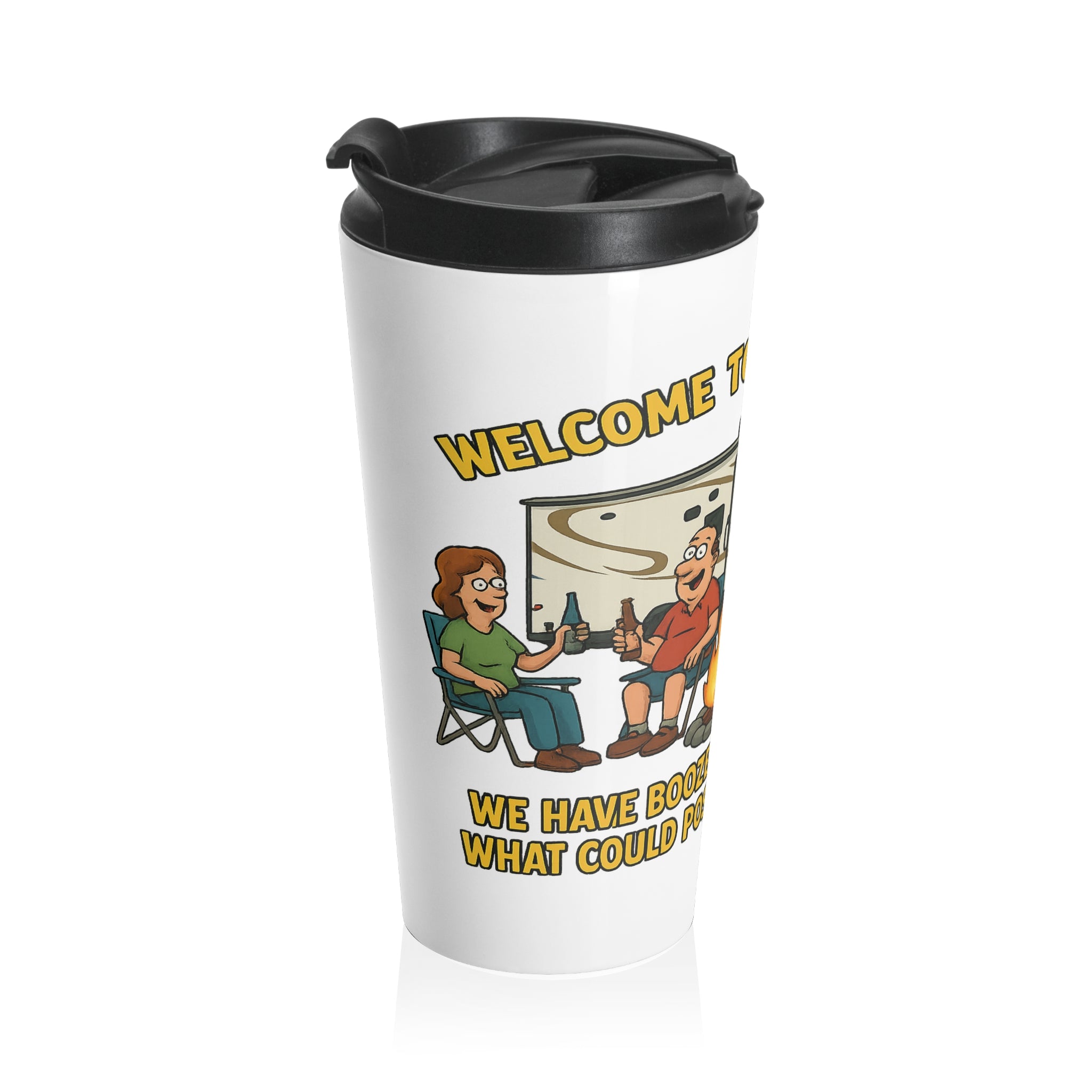 Camping Travel Mug, Funny Outdoor Coffee Cup, Gift for RV Lovers, Summer Adventure Mug, Outdoor Enthusiast Travel Mug
