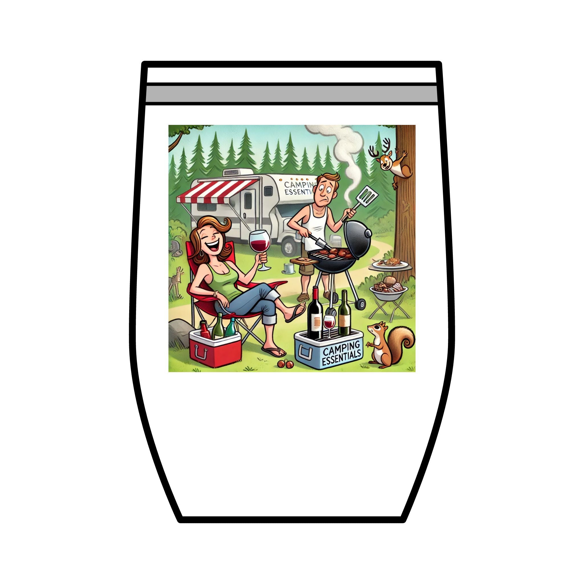 Wine Tumbler - Camping Solves Most of My Problems, Wine Solves the Rest