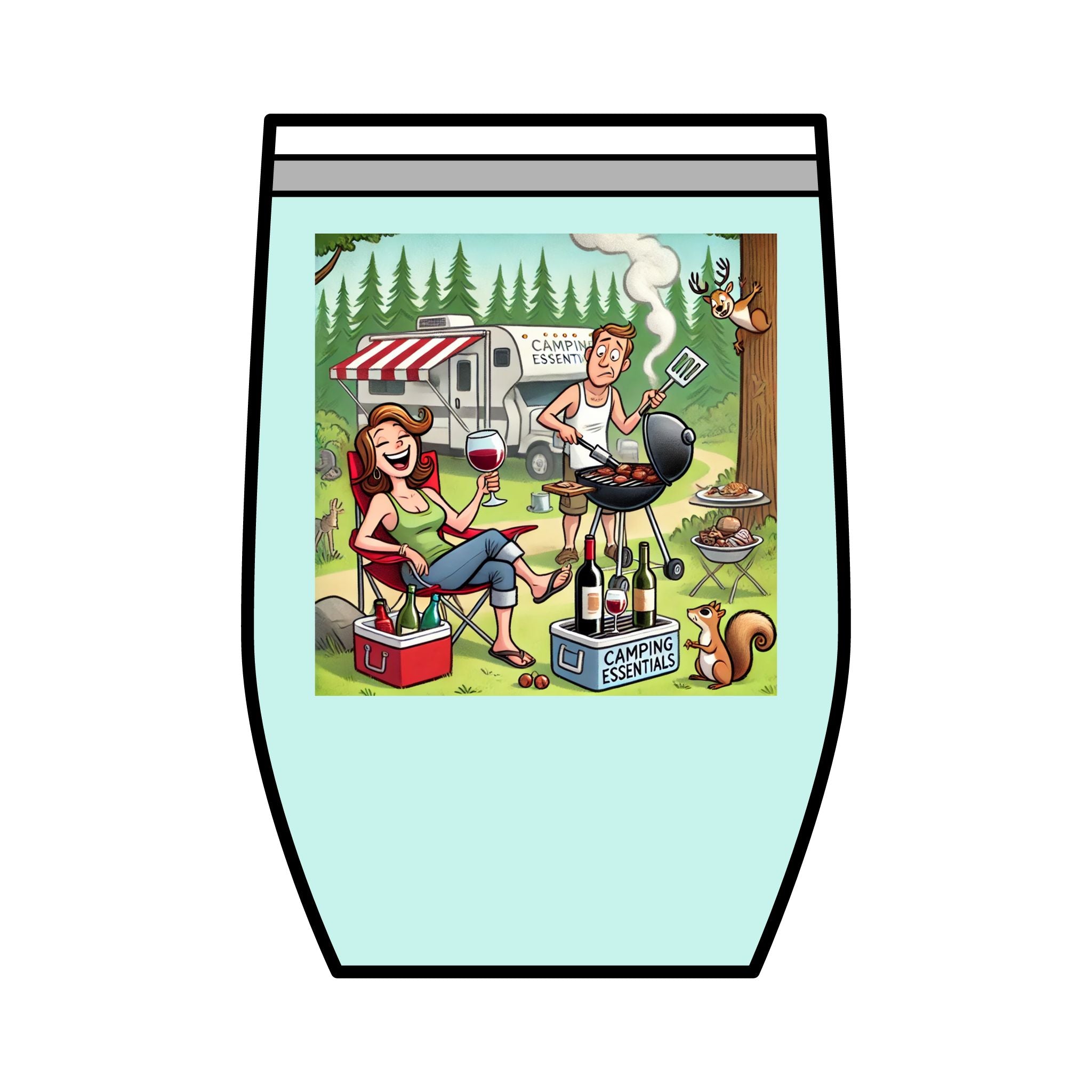 Wine Tumbler - Camping Solves Most of My Problems, Wine Solves the Rest