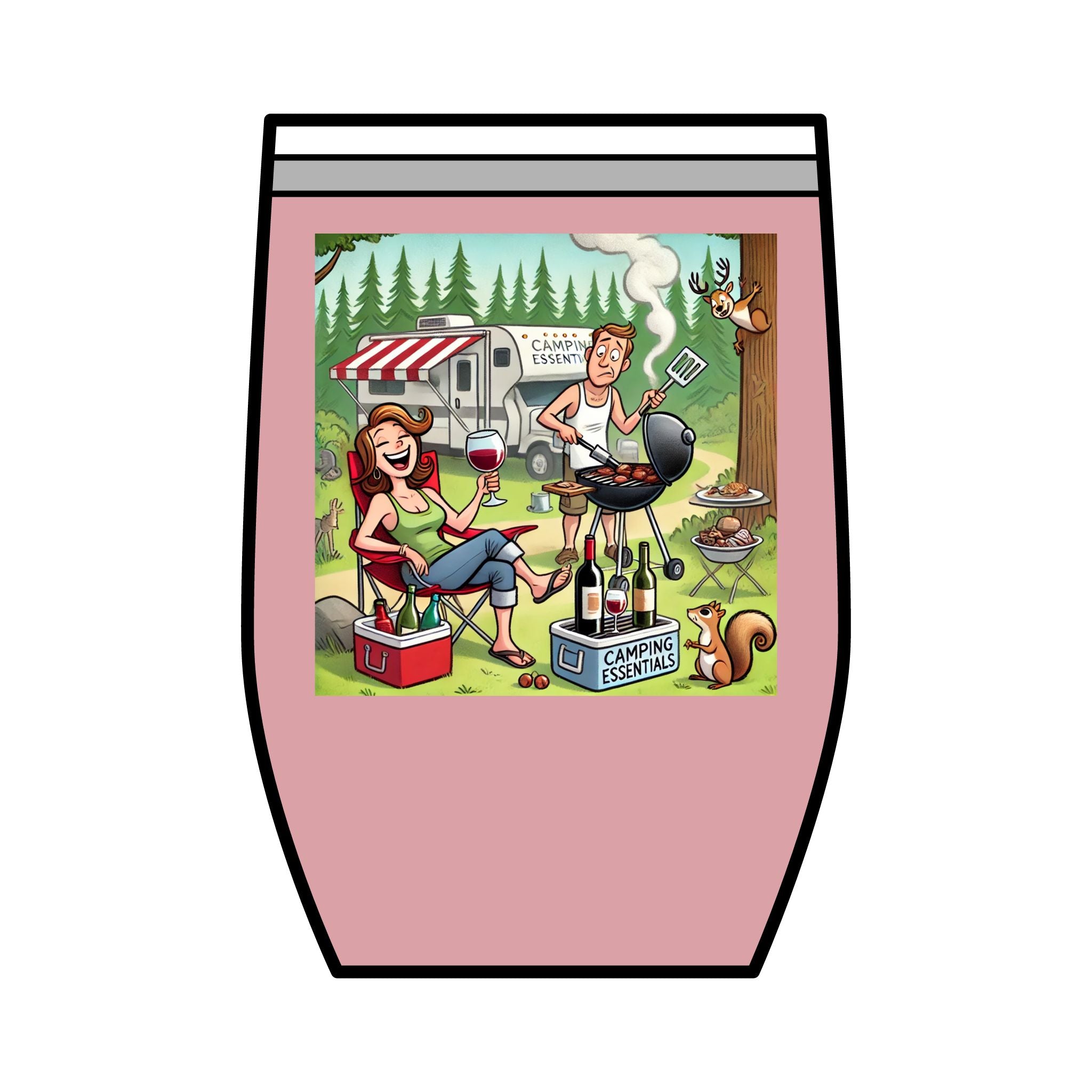 Wine Tumbler - Camping Solves Most of My Problems, Wine Solves the Rest