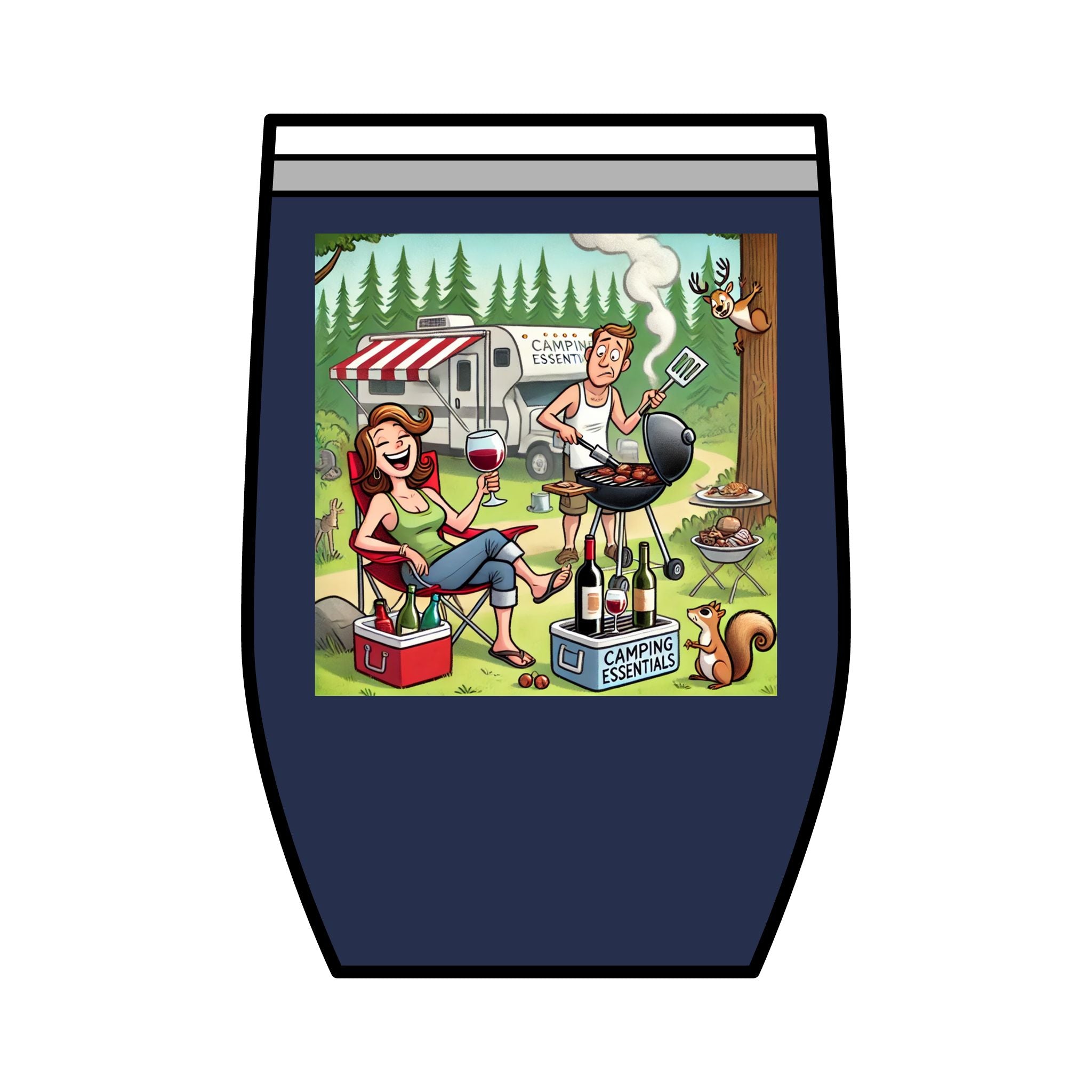 Wine Tumbler - Camping Solves Most of My Problems, Wine Solves the Rest