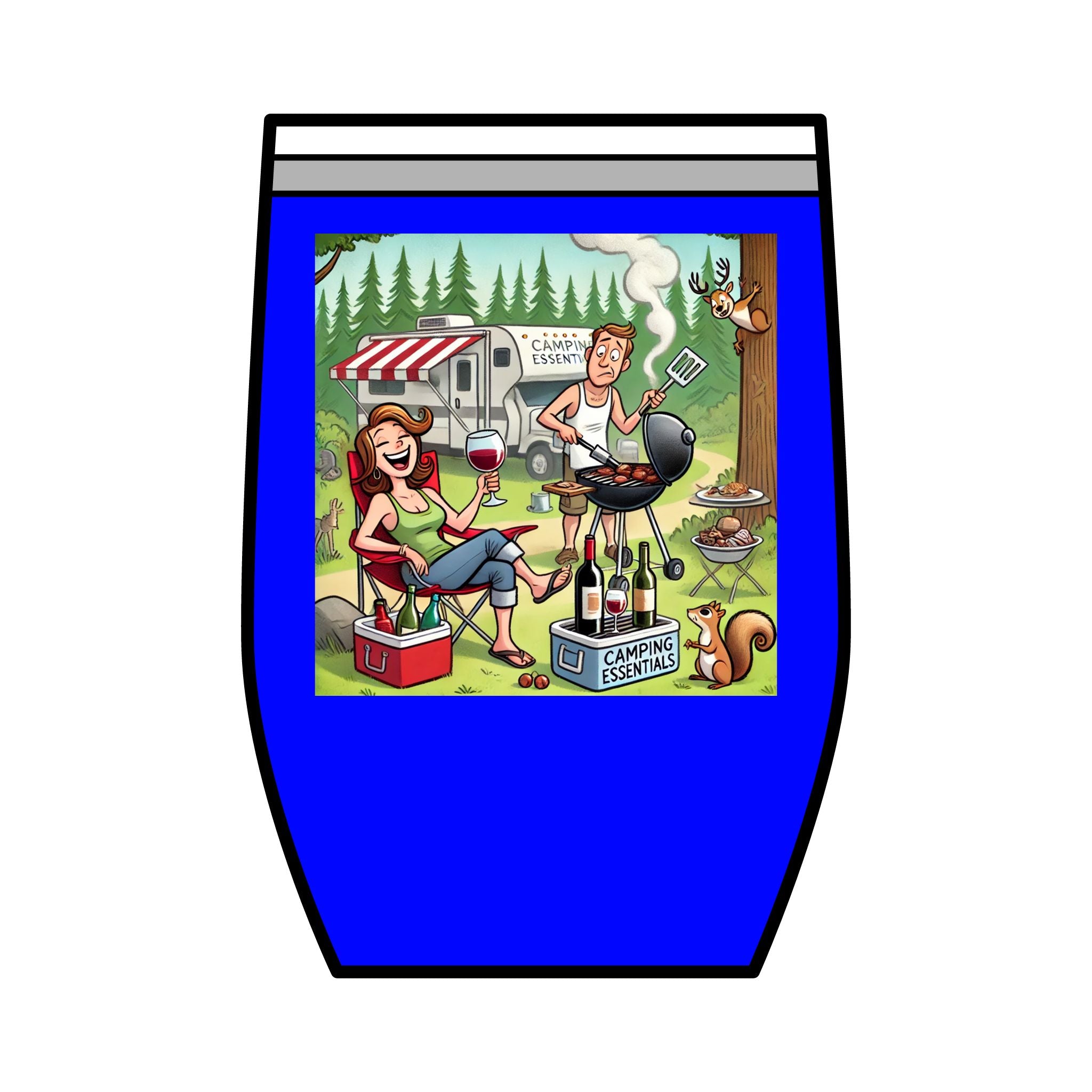 Wine Tumbler - Camping Solves Most of My Problems, Wine Solves the Rest