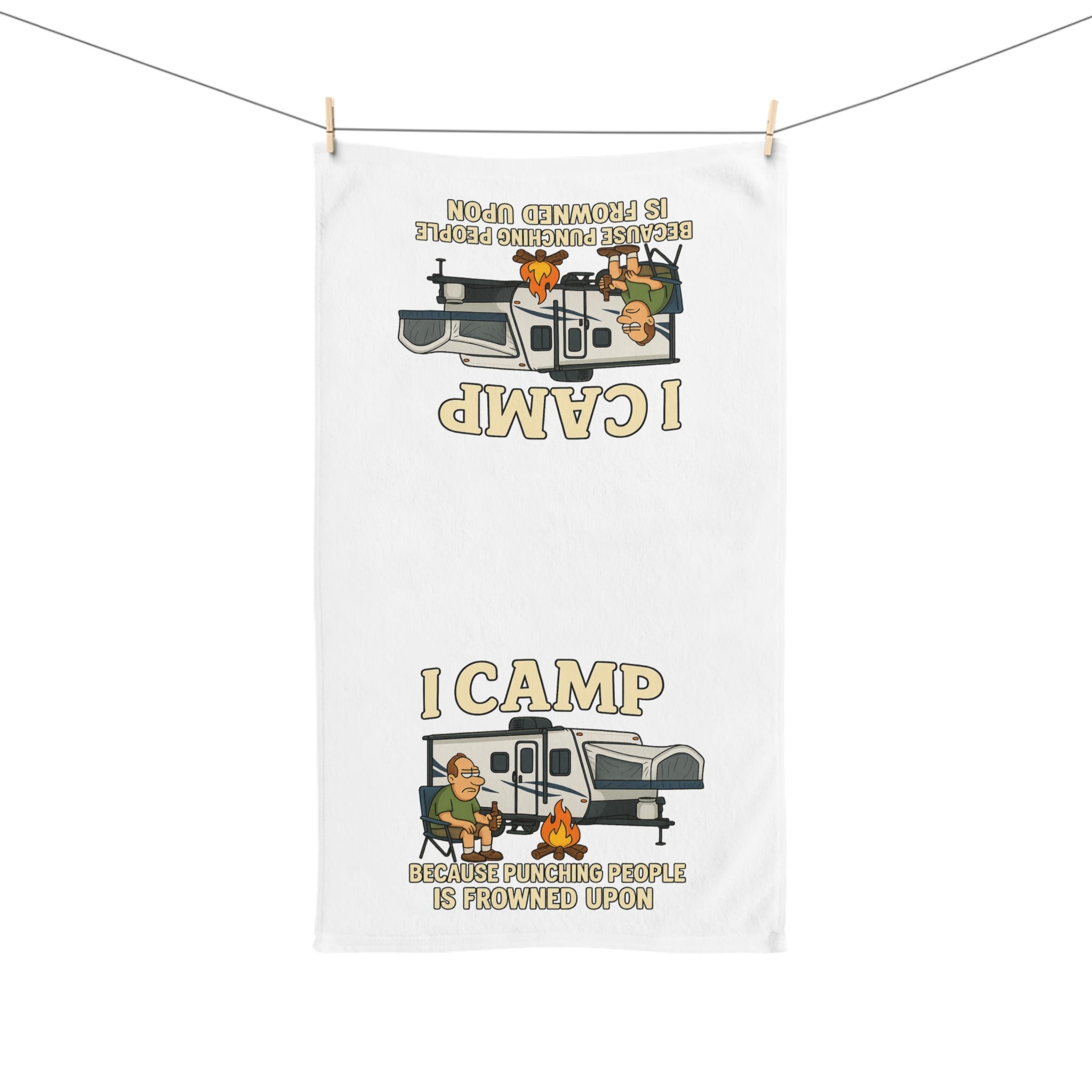 Camping Humor Hand Towel – I Camp Designs, Perfect for Outdoor Enthusiasts