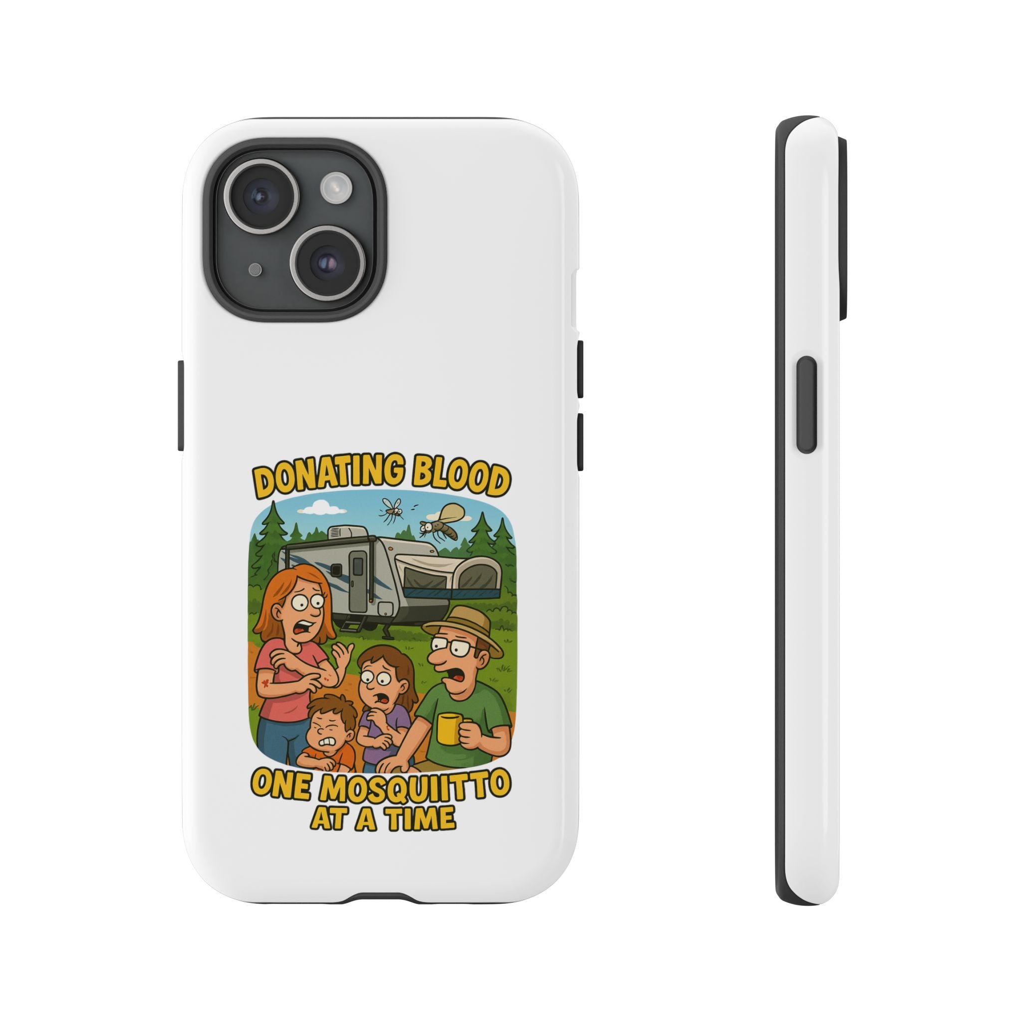 Humorous Phone Case - Donating Blood Mosquito Design, Funny Gift for Nurses, Outdoor Lovers, Eco-Friendly Gift, Summer Fun