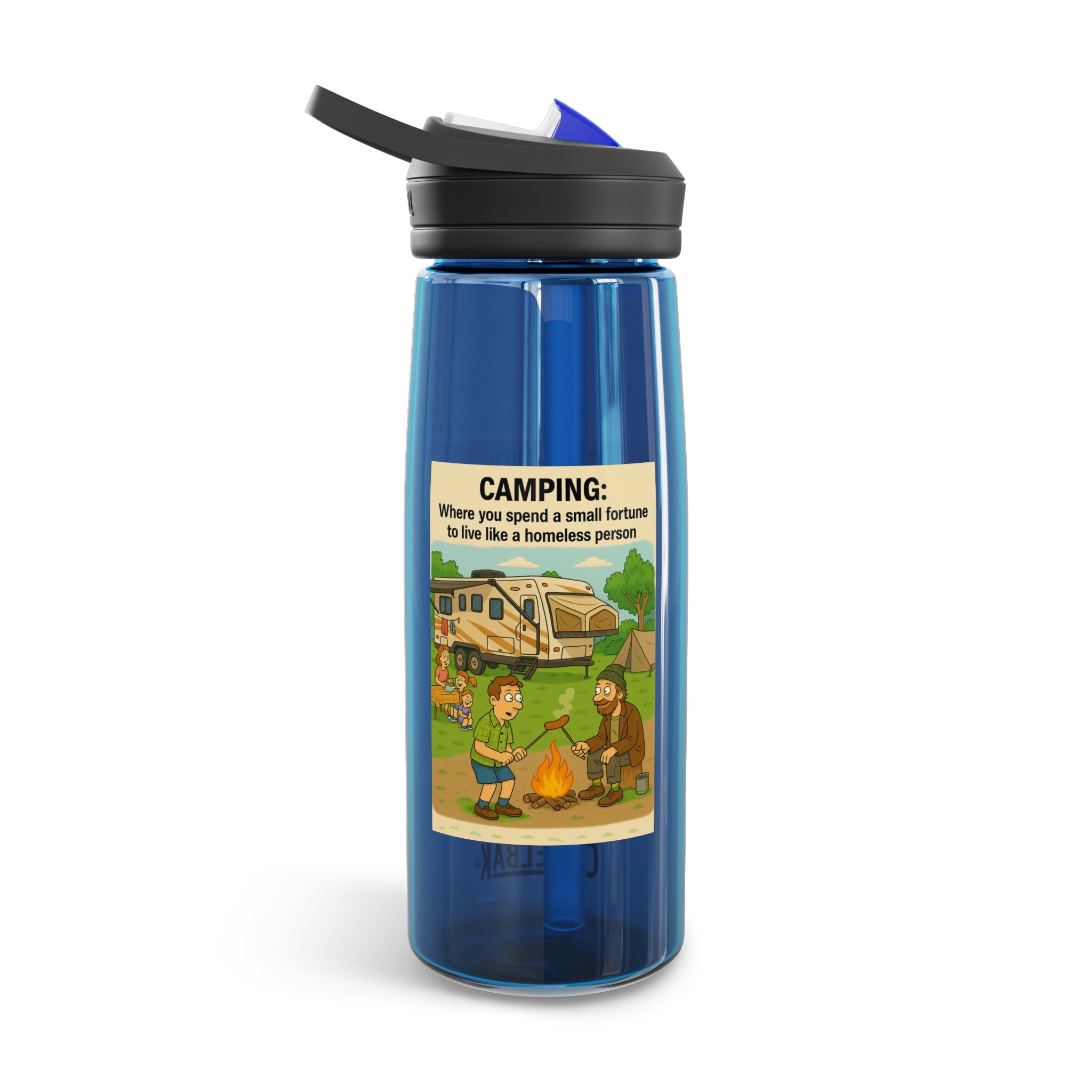 Camping Water Bottle, Funny Outdoor Gift, Hiking Hydration, Adventure Accessory, Eco-friendly Drinkware