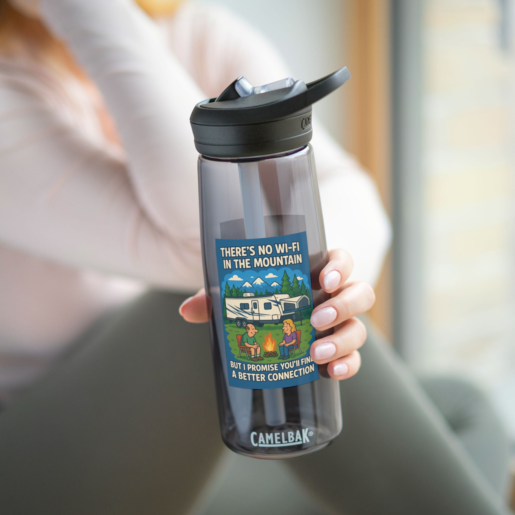 Adventure Water Bottle, Hiking Hydration, Camping Gear, Outdoors Travel, Nature Lover Gift, Unique Camp Mug