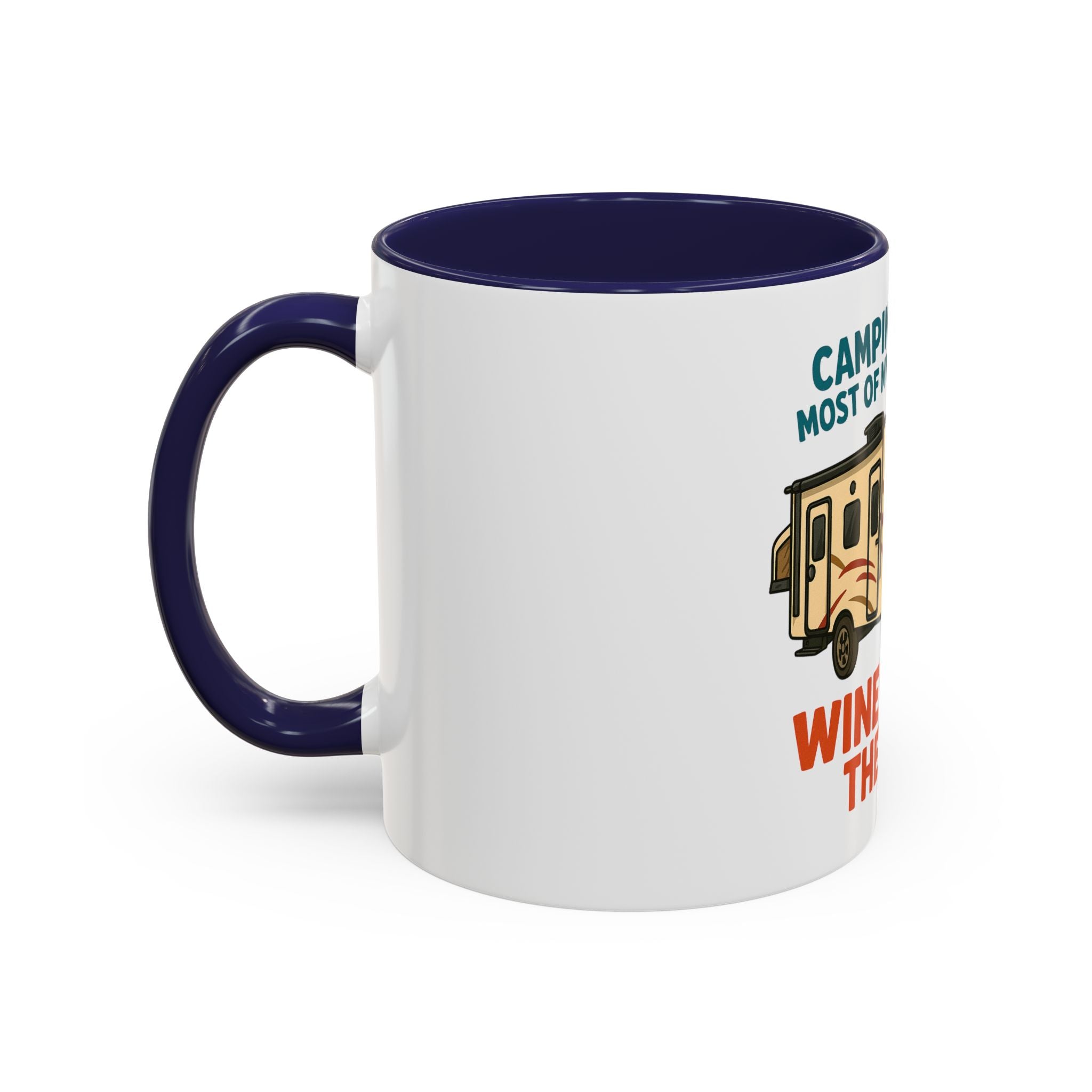 Camping Coffee Mug - Wine Solves the Rest - Fun Camper Mug for Nature Lovers, Gift for Adventurers, Travel Mug, Coffee Lover's Gift