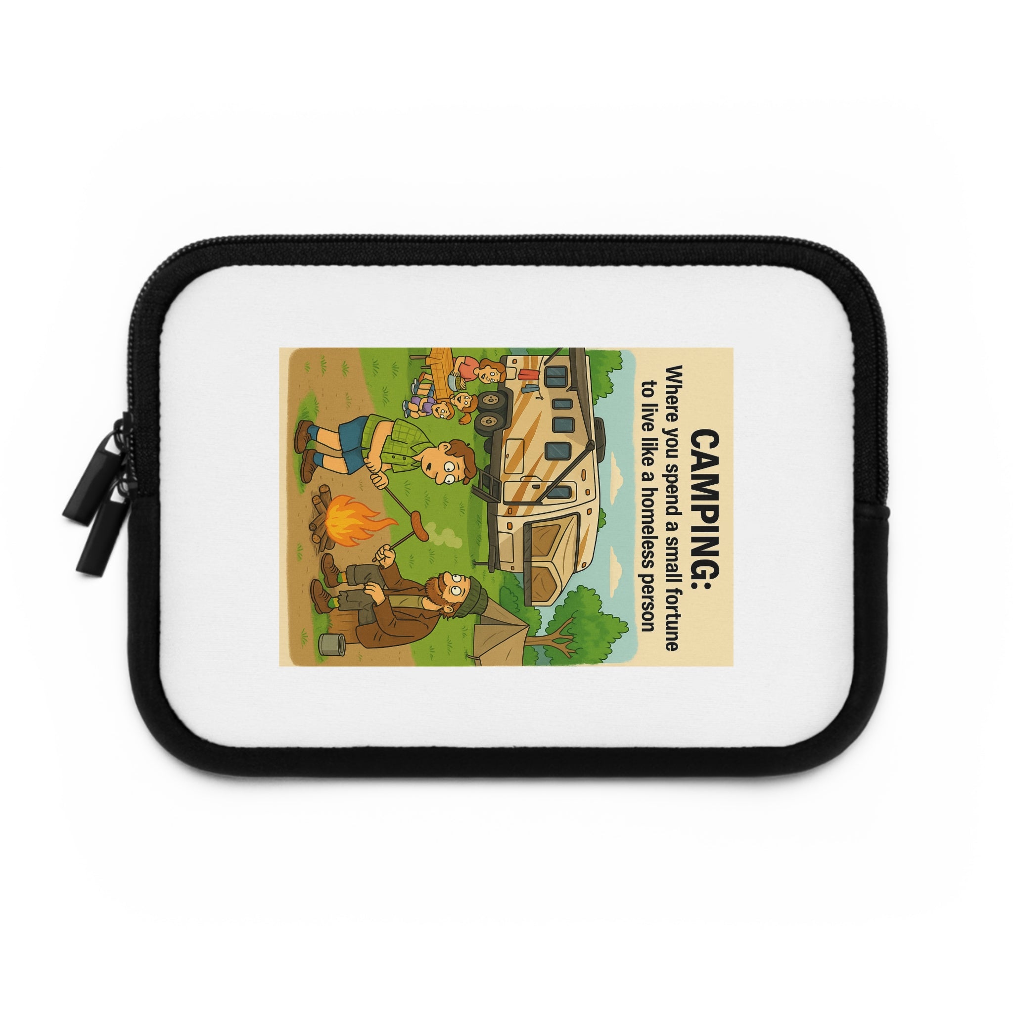 Camping Adventure Laptop Sleeve - Fun Outdoor Design, Computer Case for Nature Lovers, Gift for Campers, Unique Accessories