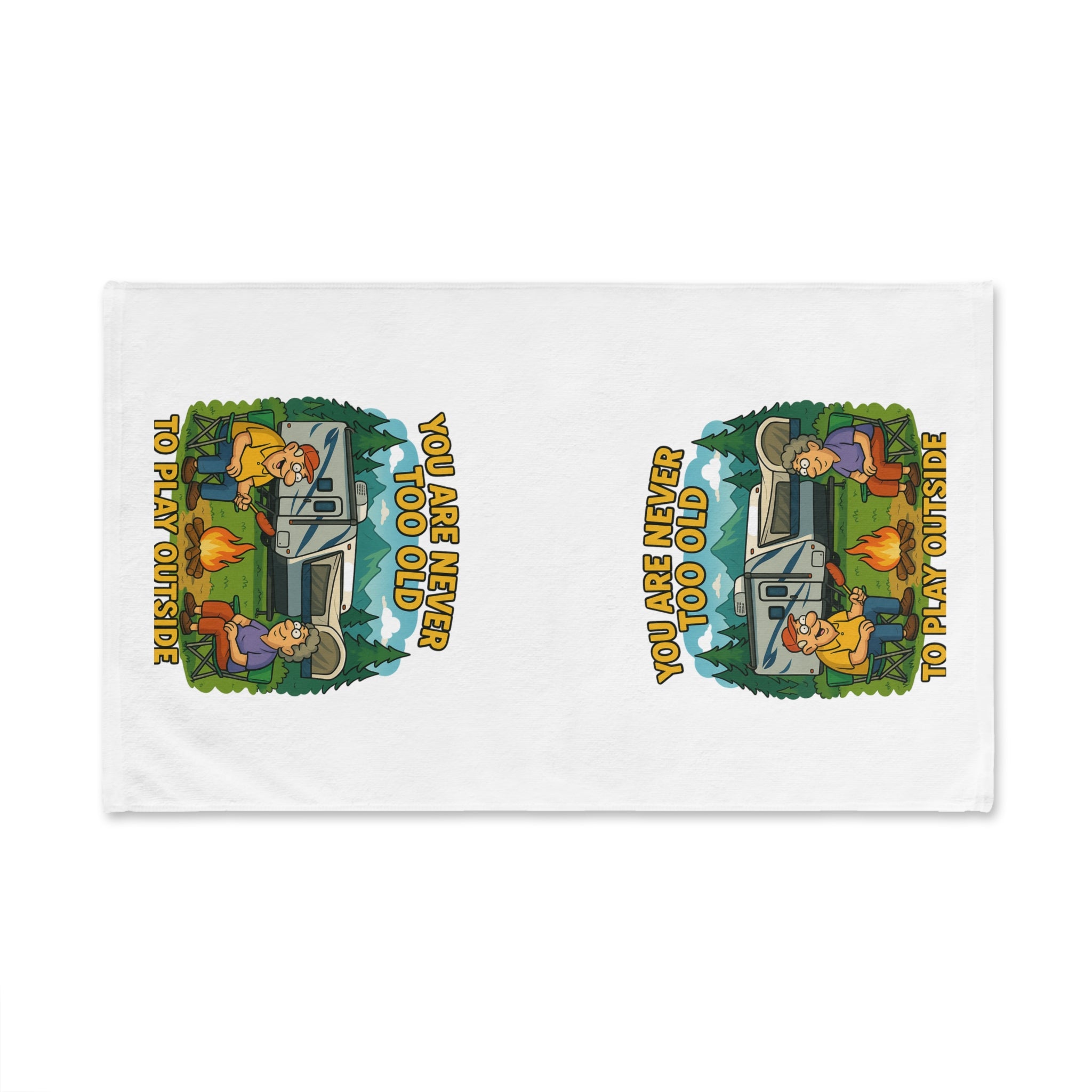 Outdoor Adventure Hand Towel - "You Are Never Too Old To Play Outside"