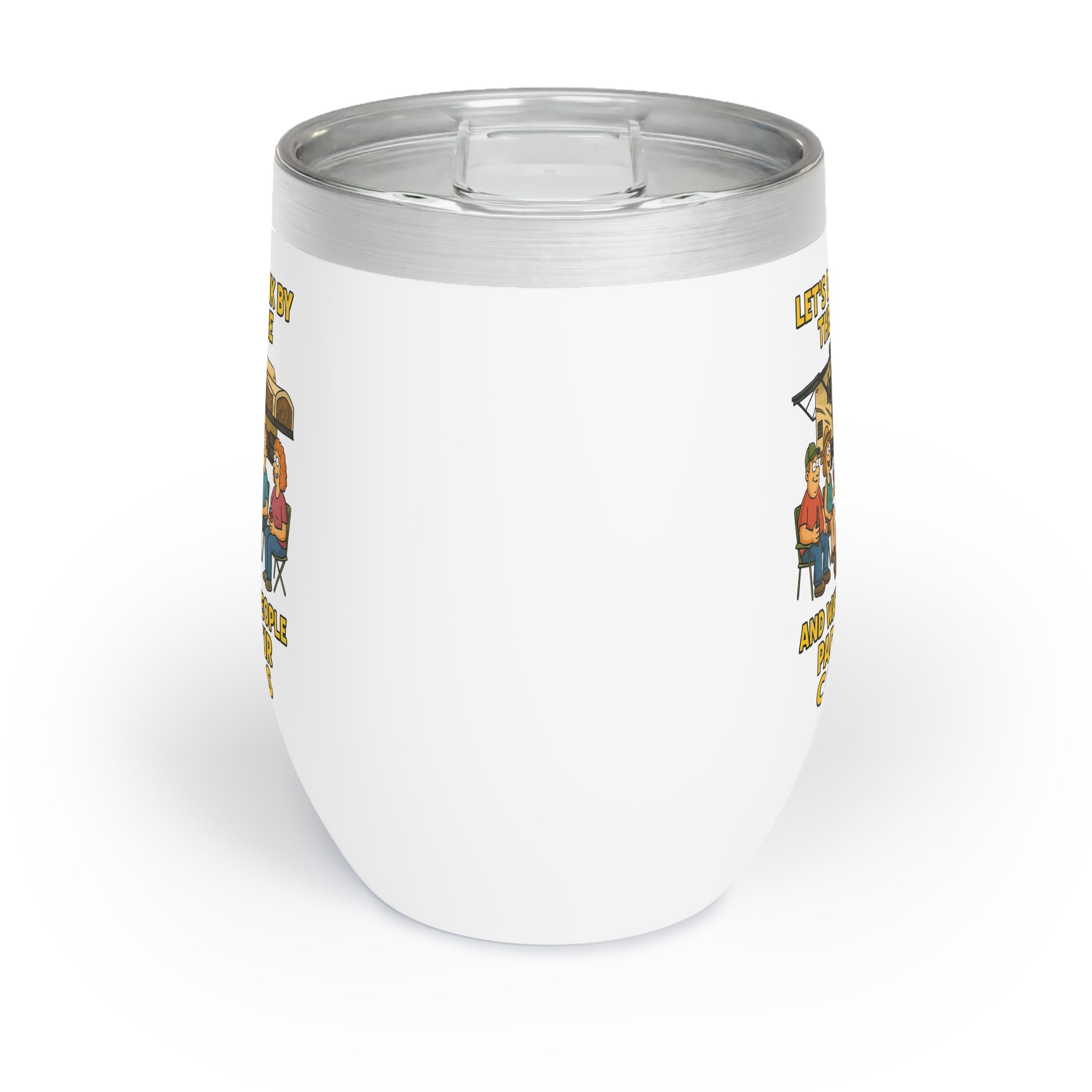 Chill Vibes Wine Tumbler, Insulated Wine Cup, Perfect Gift for Wine Lovers, Relaxing Evenings, Summer Parties, Friends Gathering