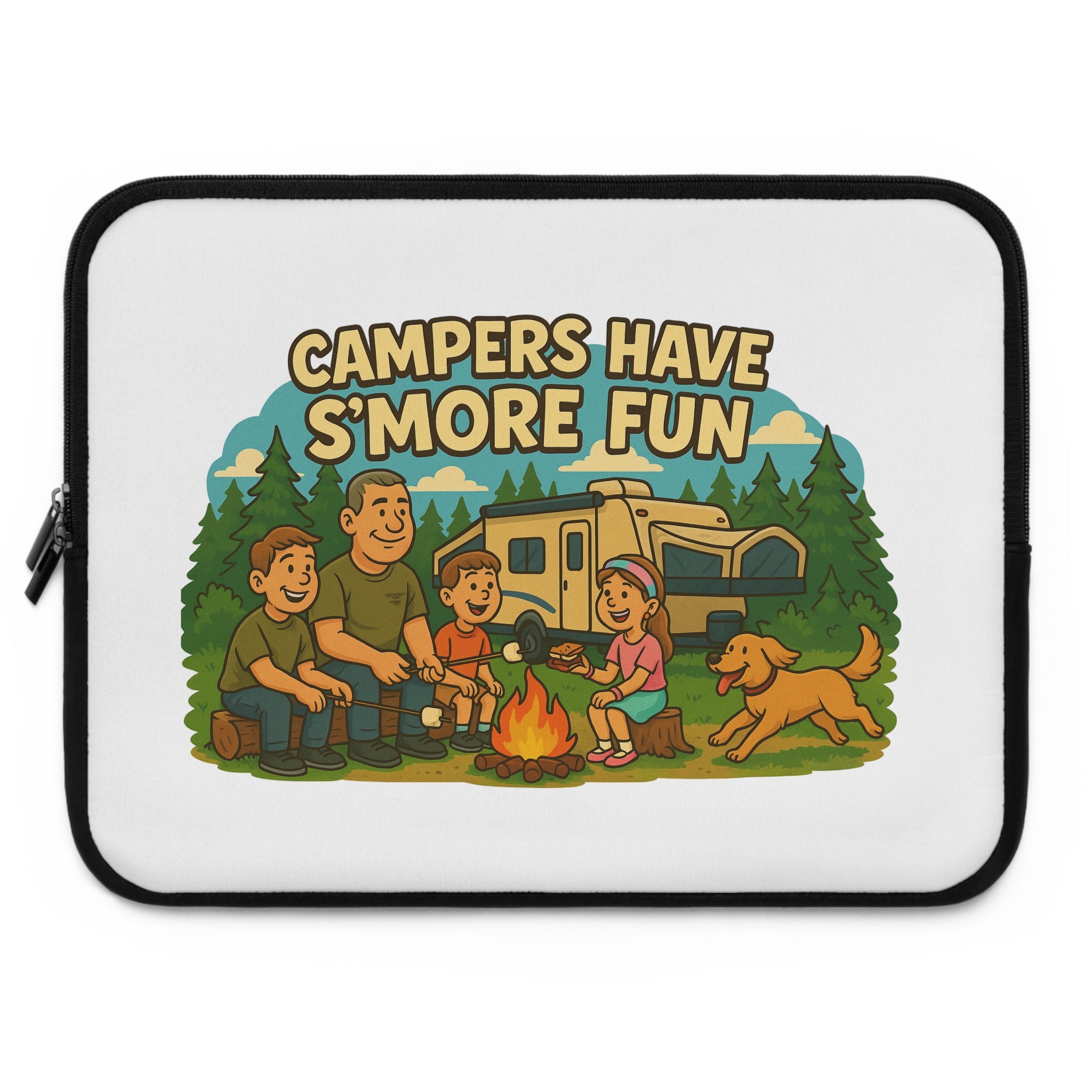 Campers Have S'more Fun Laptop Sleeve, Camping Accessory, Gifts for Campers, Outdoor Tech Case, Eco-Friendly Laptop Bag