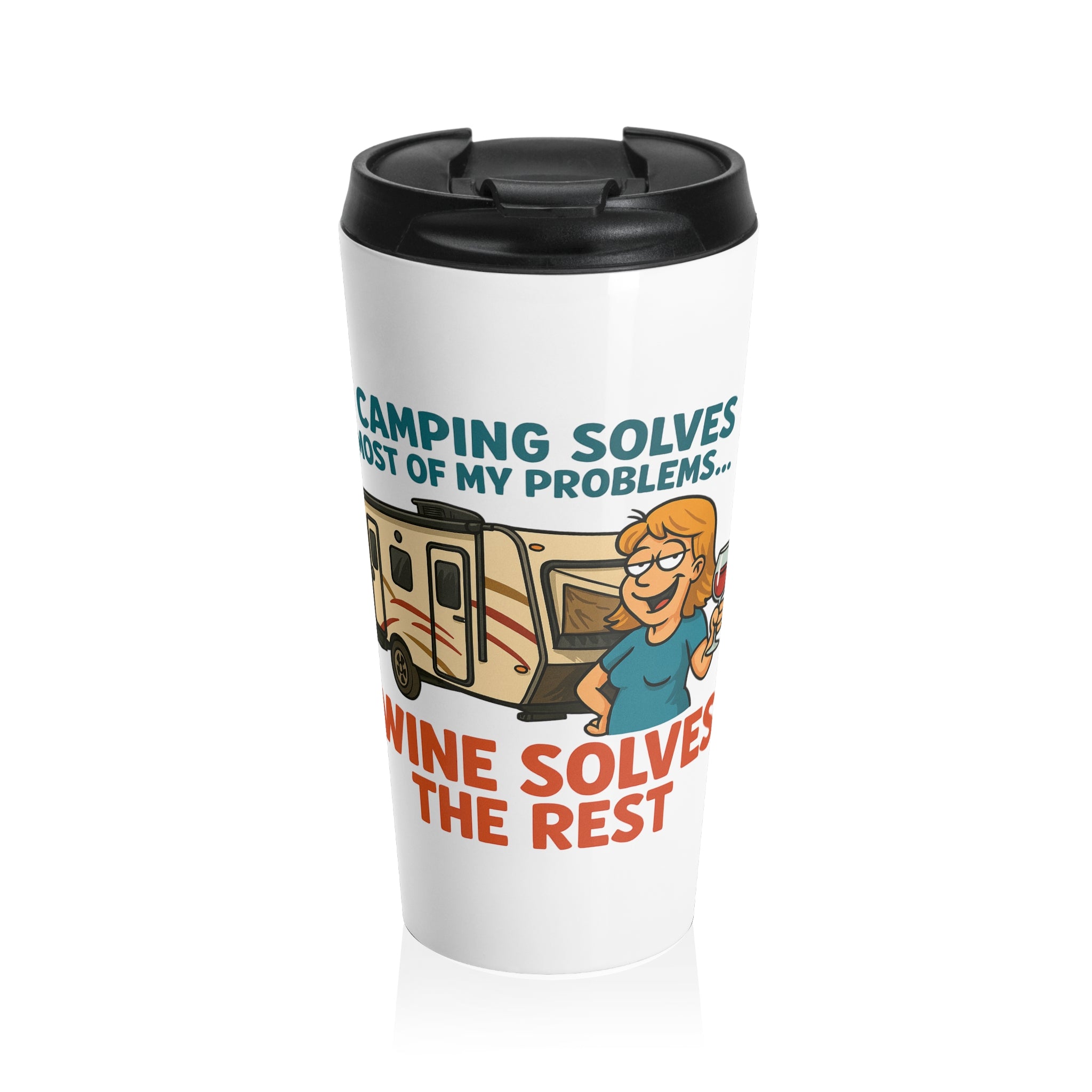 Adventurous Wine Lover's Travel Mug | Camping, Outdoor Gift, Funny Mug, Coffee Cup, Road Trip Essentials