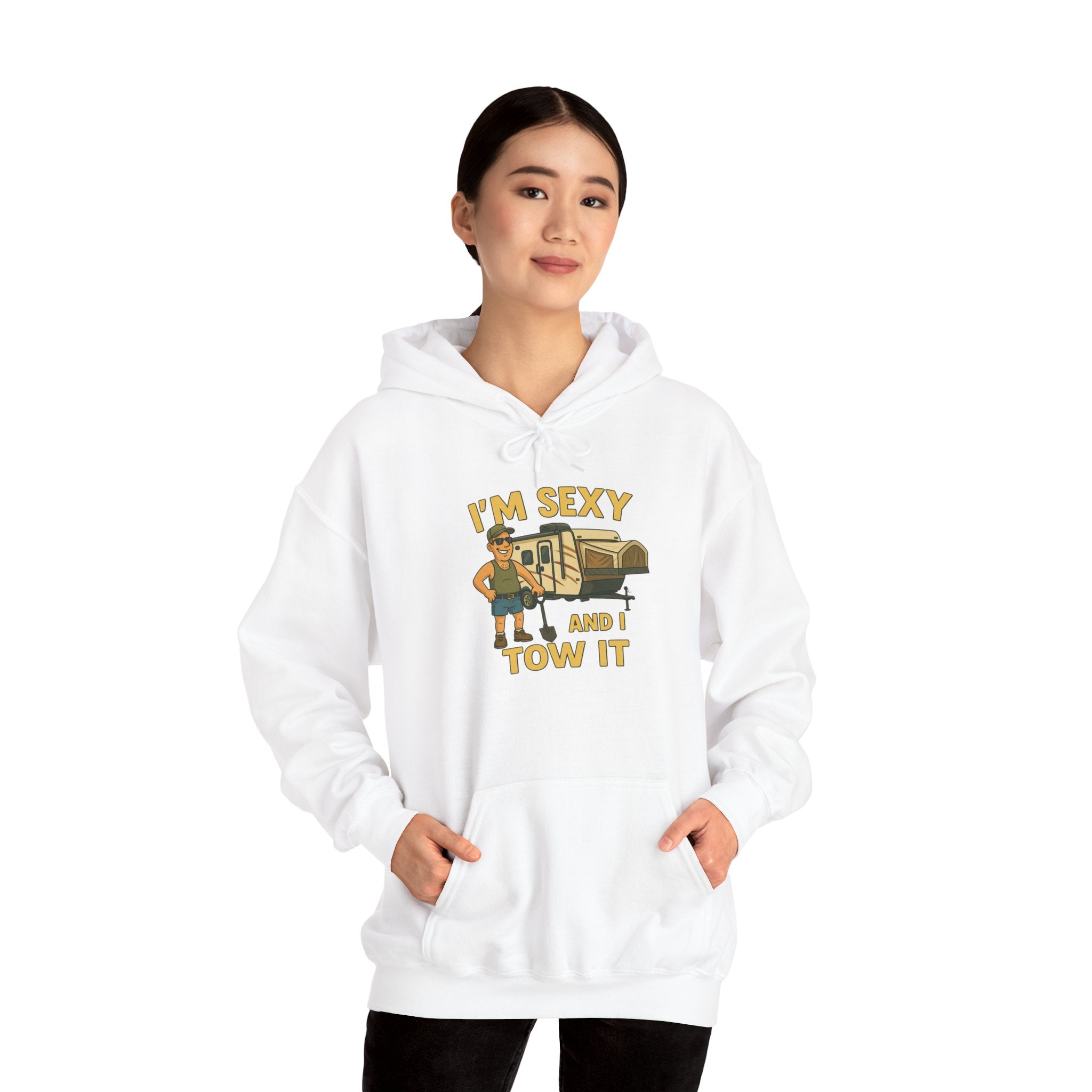 Funny Tow Truck Hoodie, Unisex Heavy Blend Sweatshirt, Gifts for Towing Enthusiasts, Quirky Casual Wear, Humor Apparel, Birthday Gift